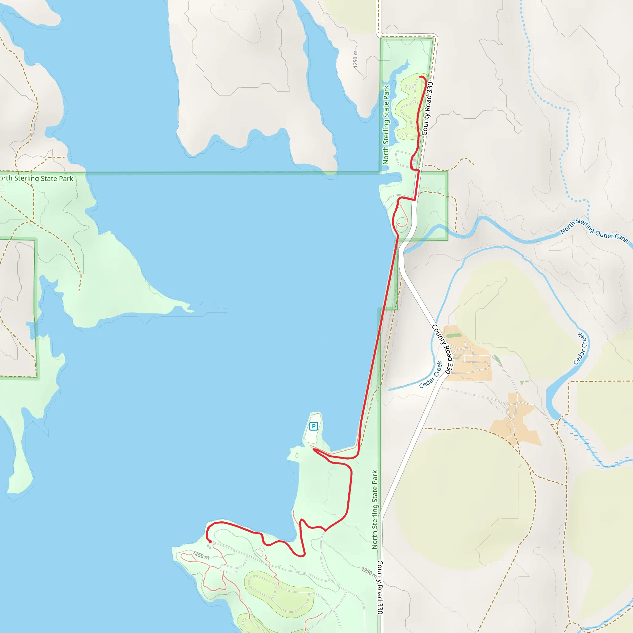 North Sterling Reservoir - Swim Beach and Trail mobile static map