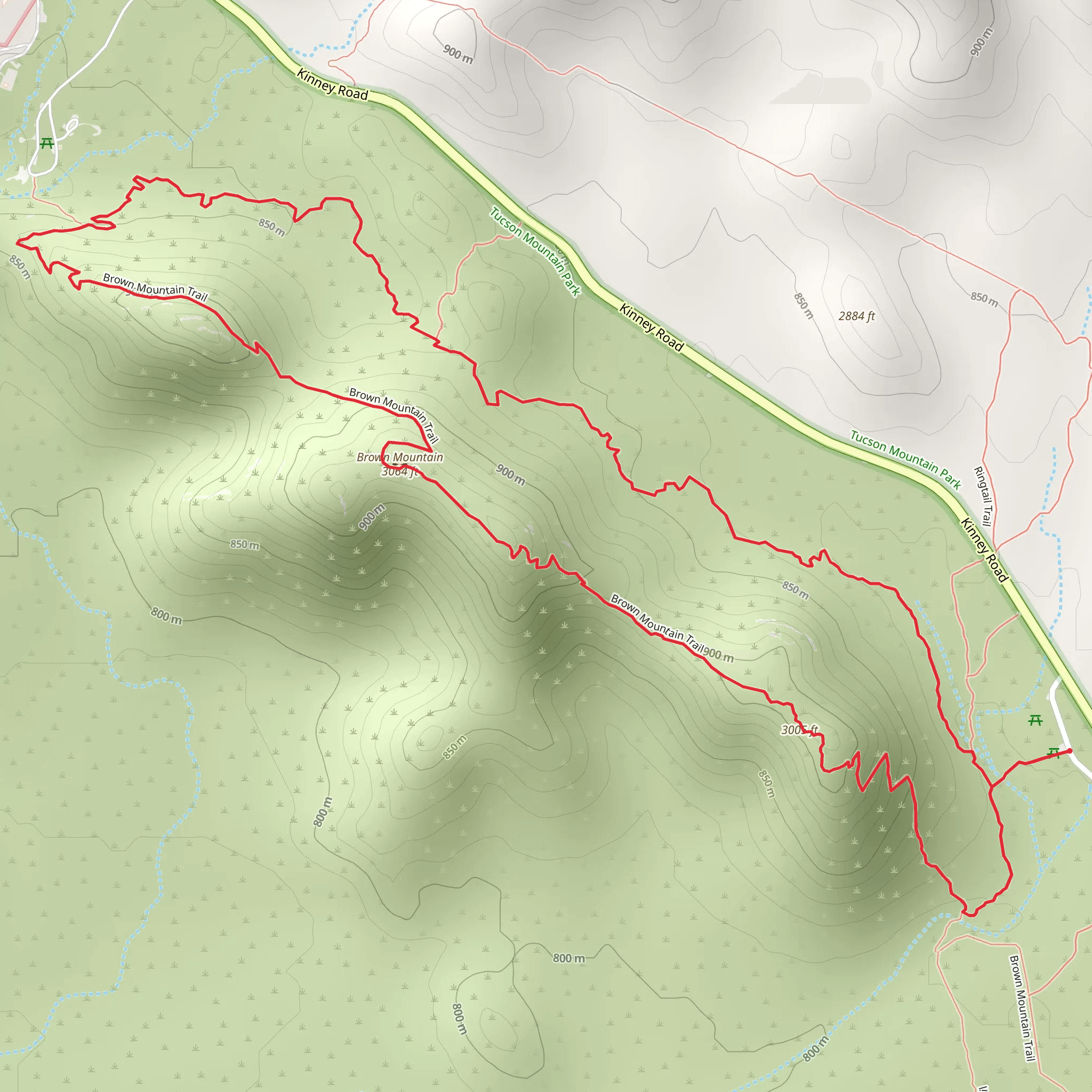 Brown Mountain Loop Trail mobile static map