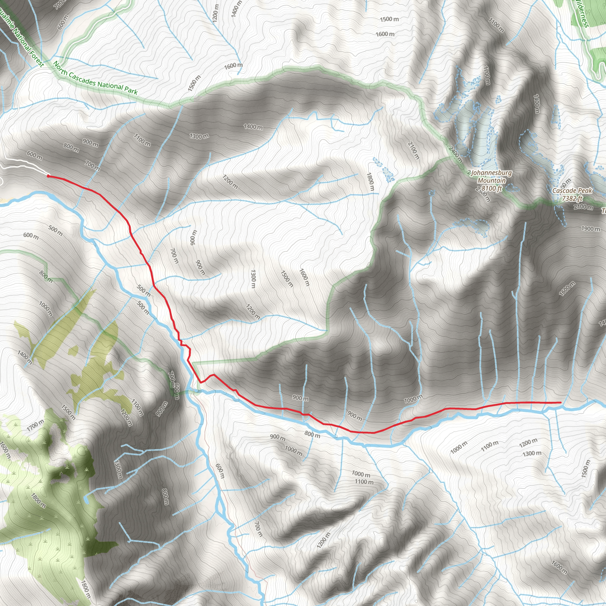 Middle Fork Cascade River Trail mobile static map