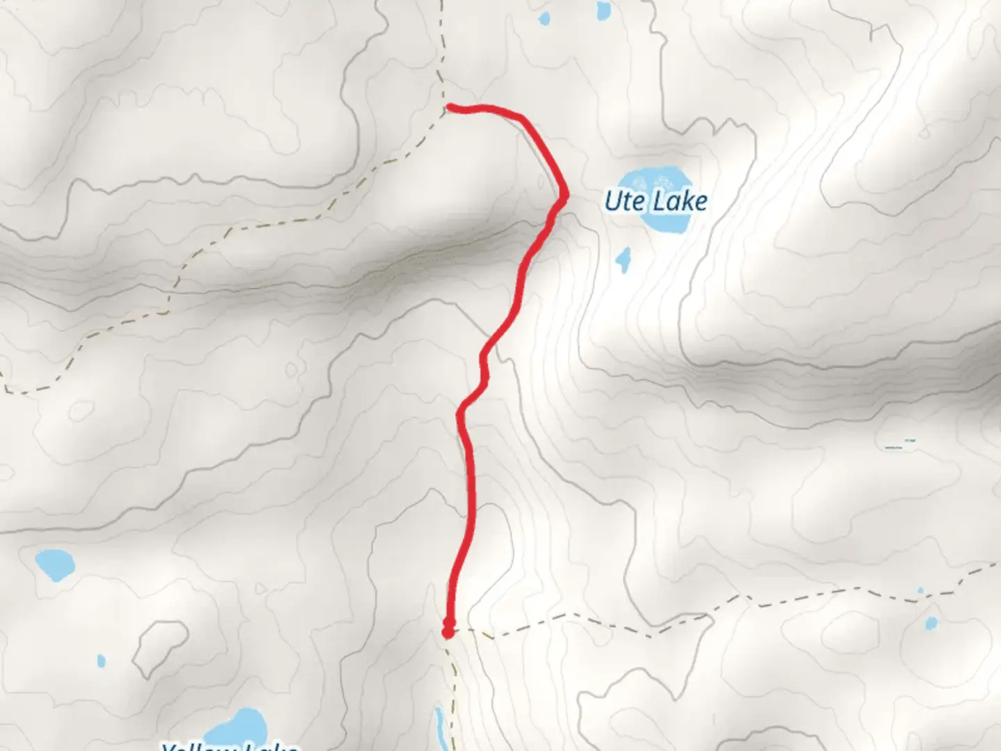 An image depicting the trail Ute Lake Trail and its surrounding area.