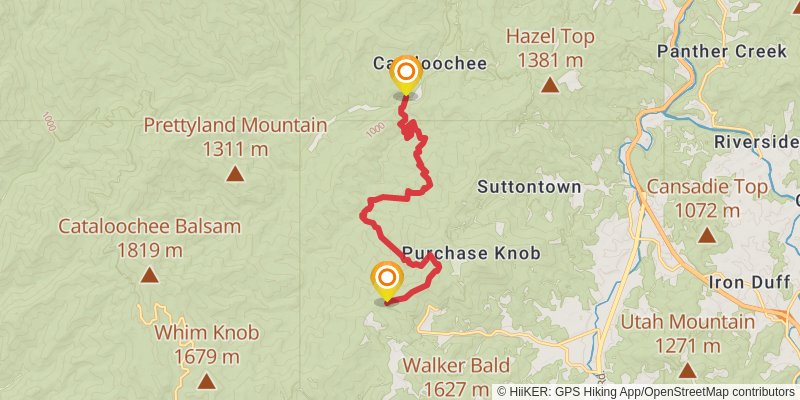 Caldwell Fork Loop Trail stage 2 Map