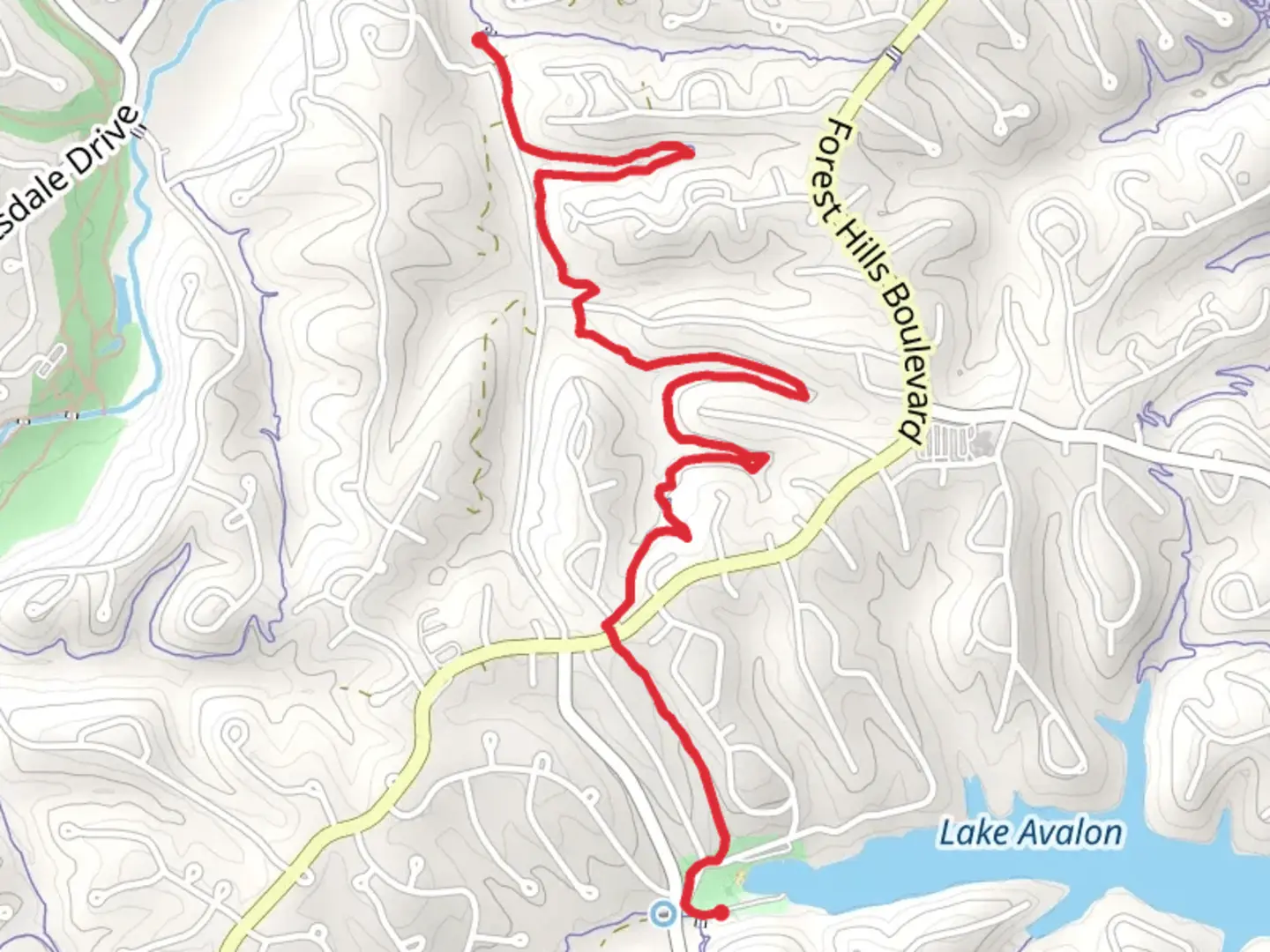 An image depicting the trail Bamboozled and its surrounding area.