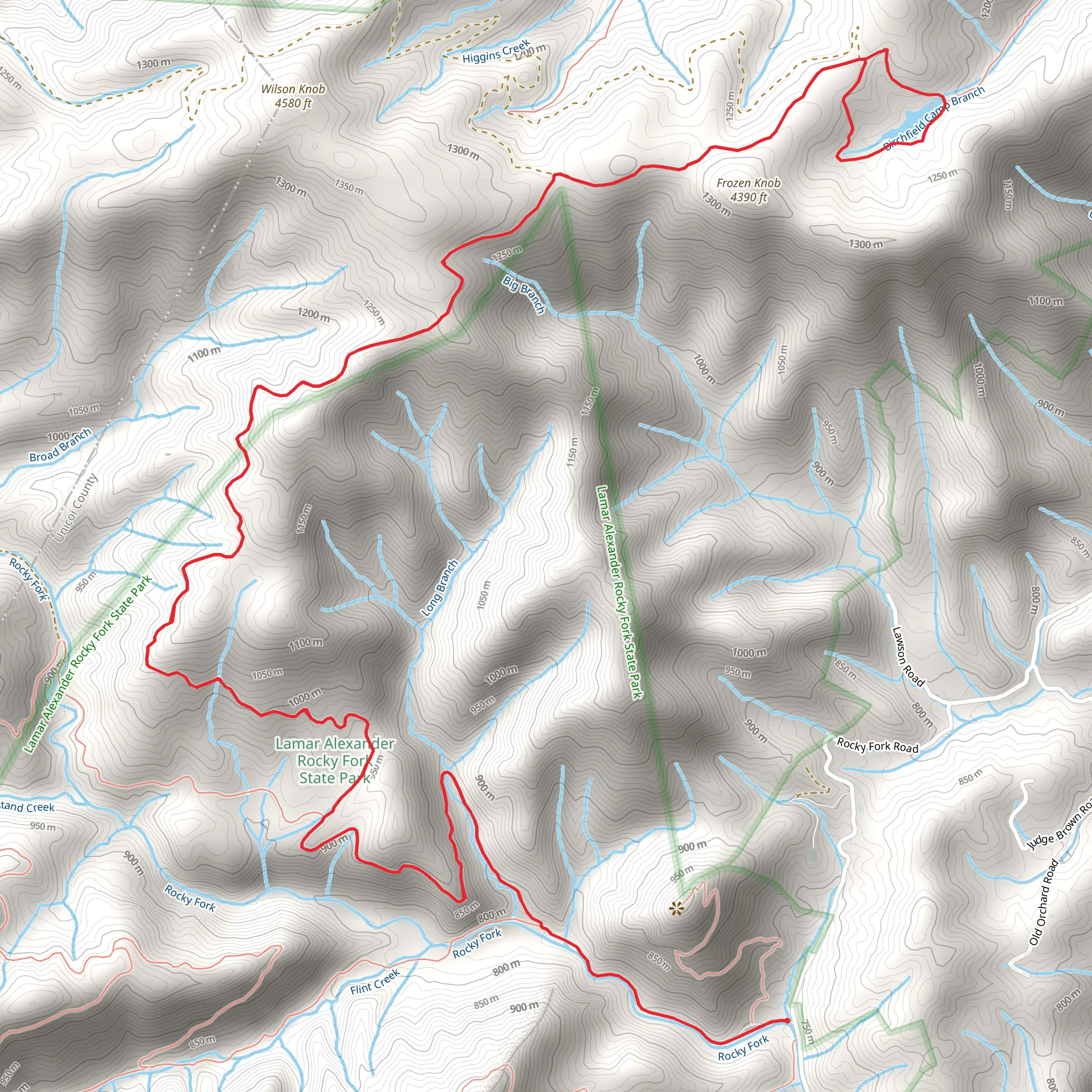Birchfield Camp Trail mobile static map
