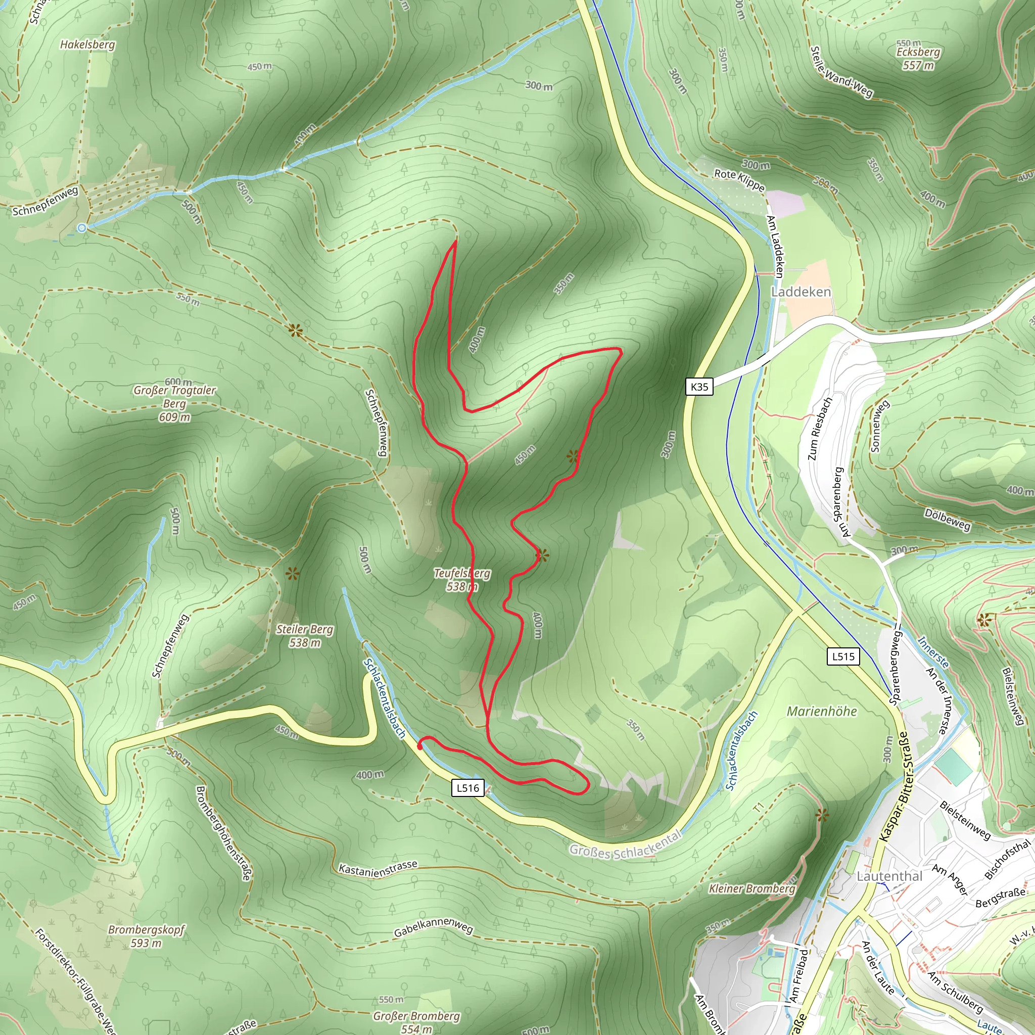 Teufelsberg Loop mobile static map