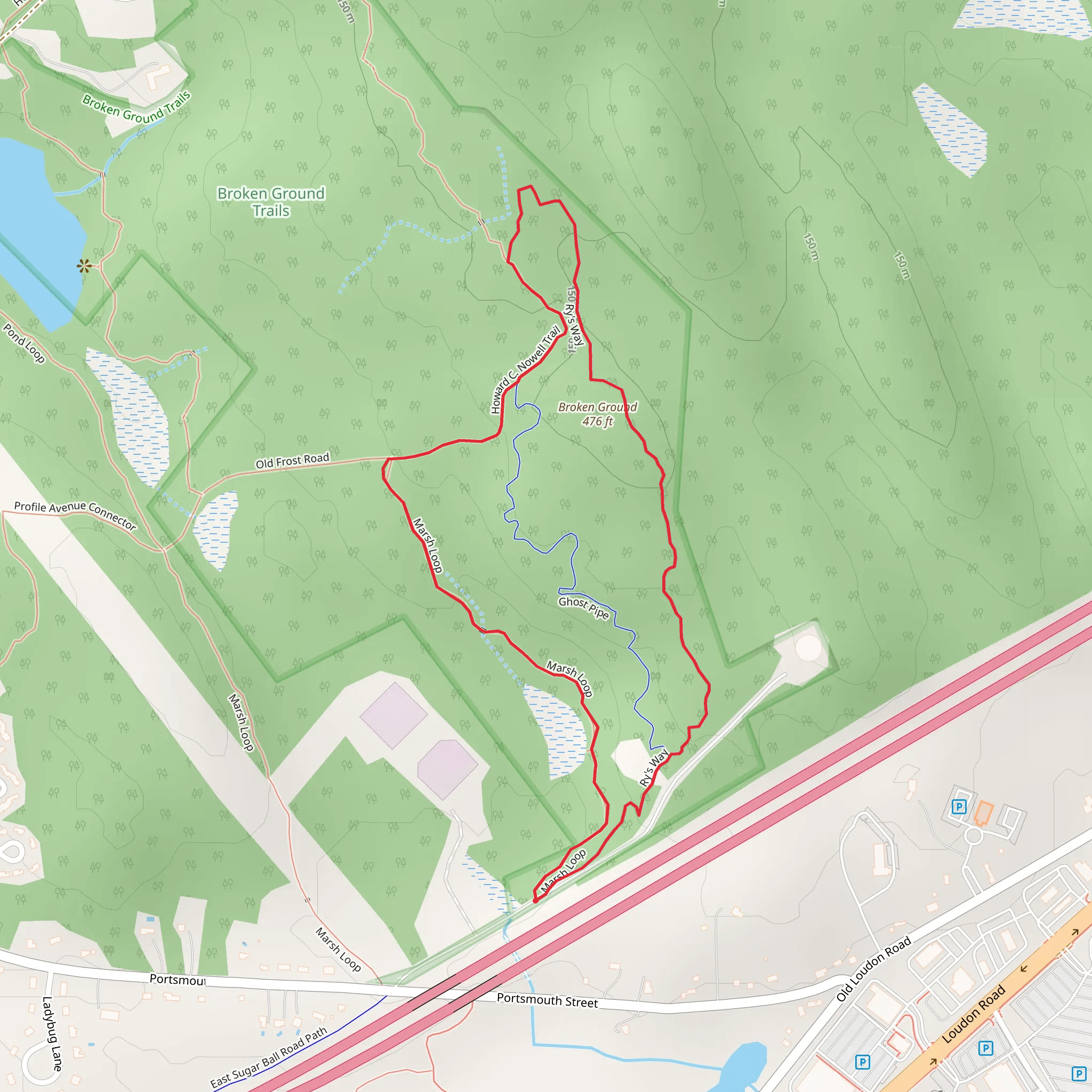 Ry's Way and Marsh Loop Trail mobile static map