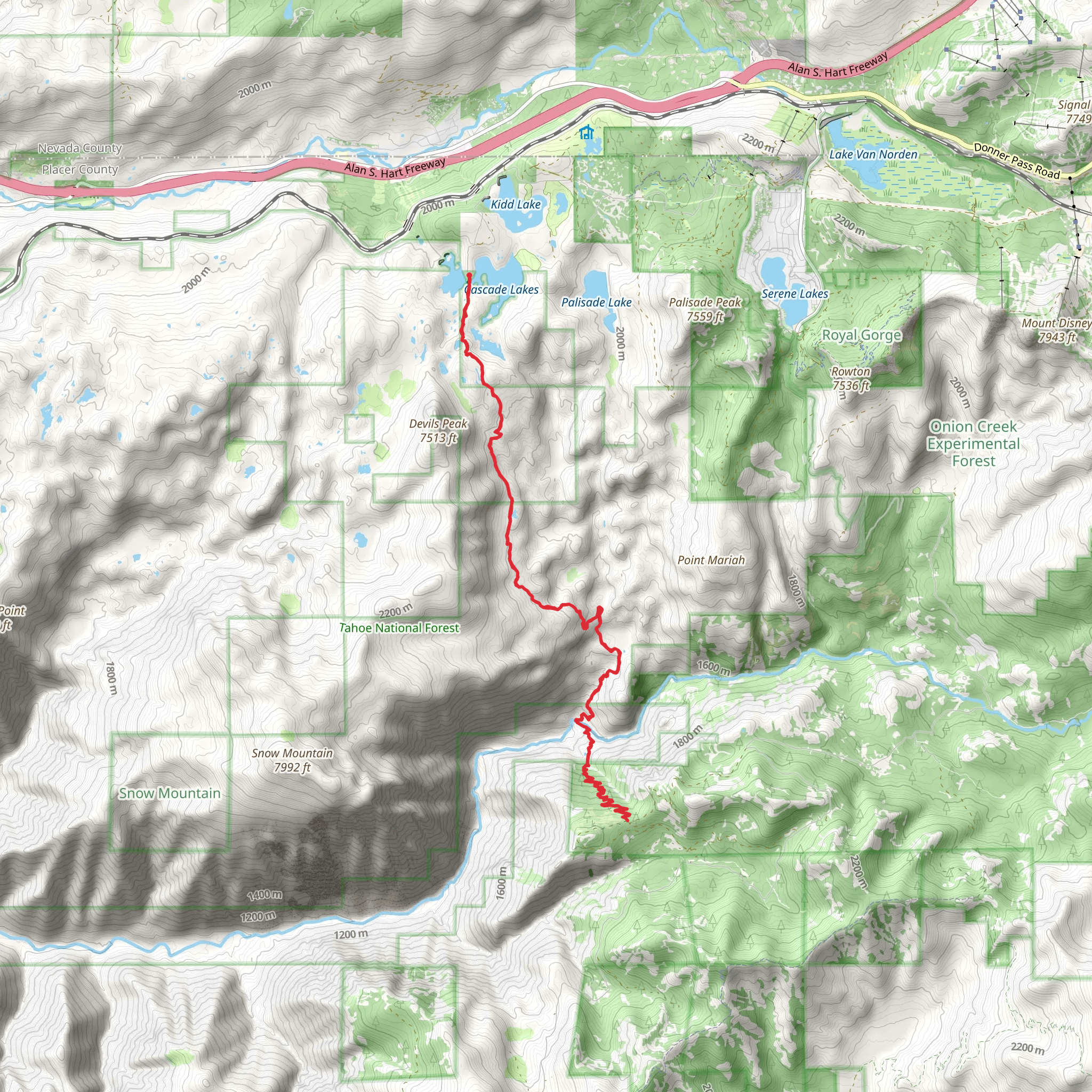 Palisades Creek Trail mobile static map