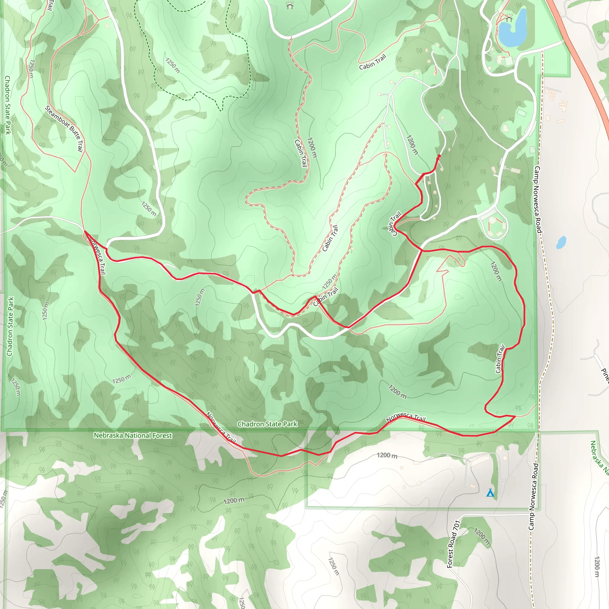 Norwesca Loop Trail mobile static map