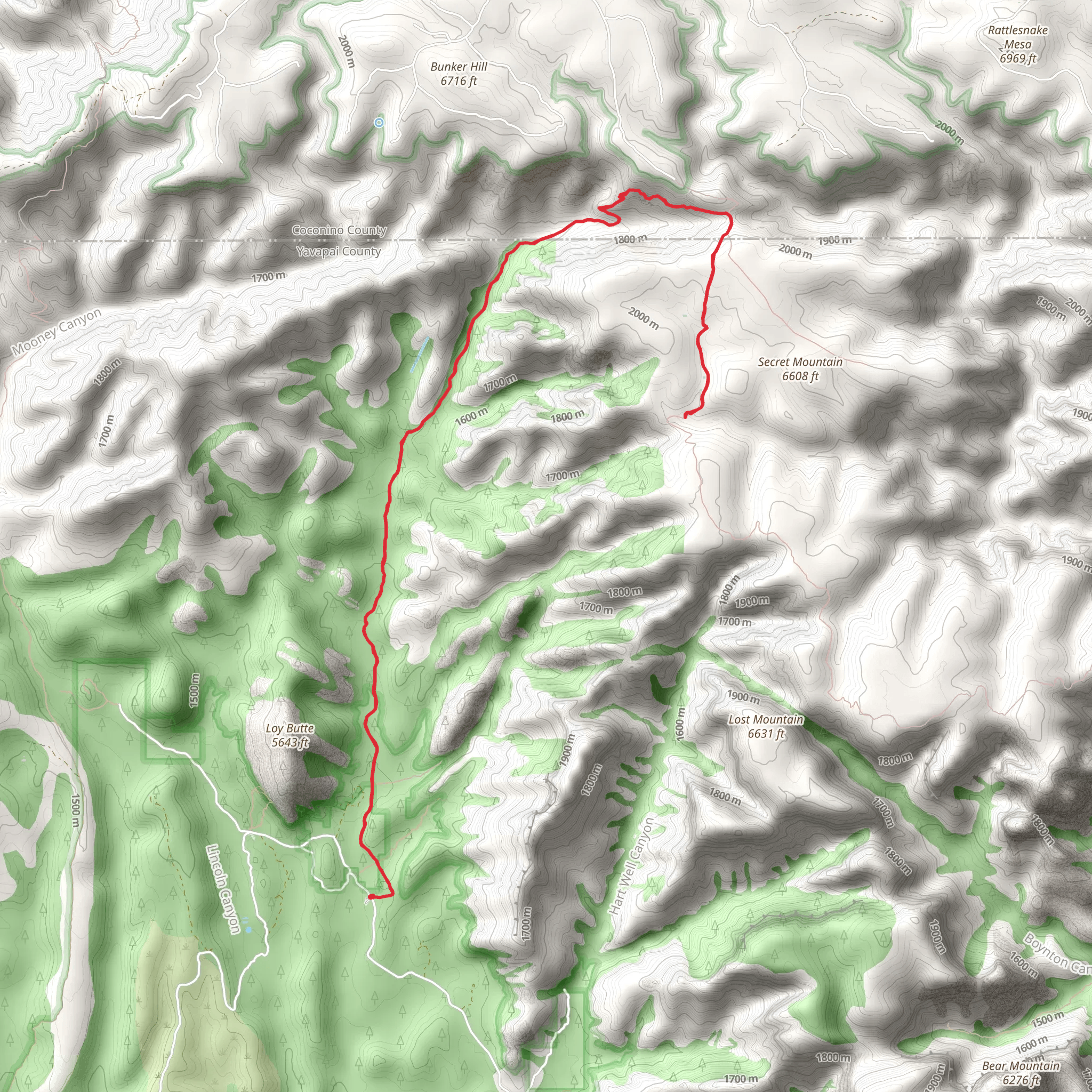 Loy Canyon Trail mobile static map