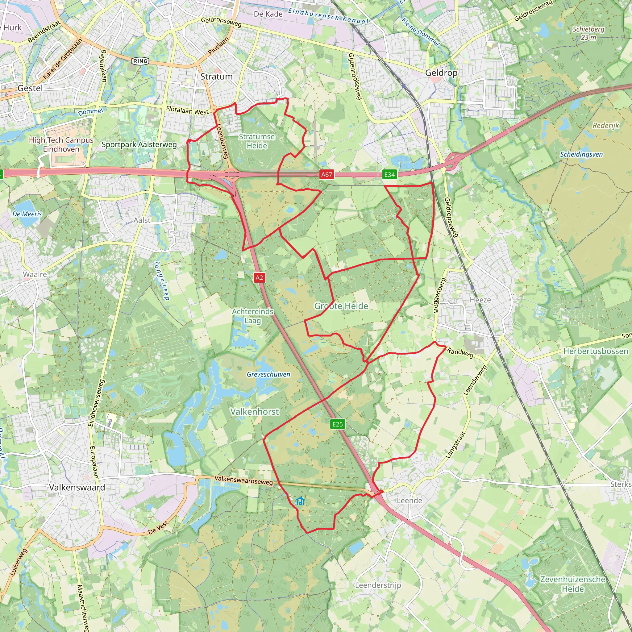 Groote Heide and Spinsterberg Loop mobile static map