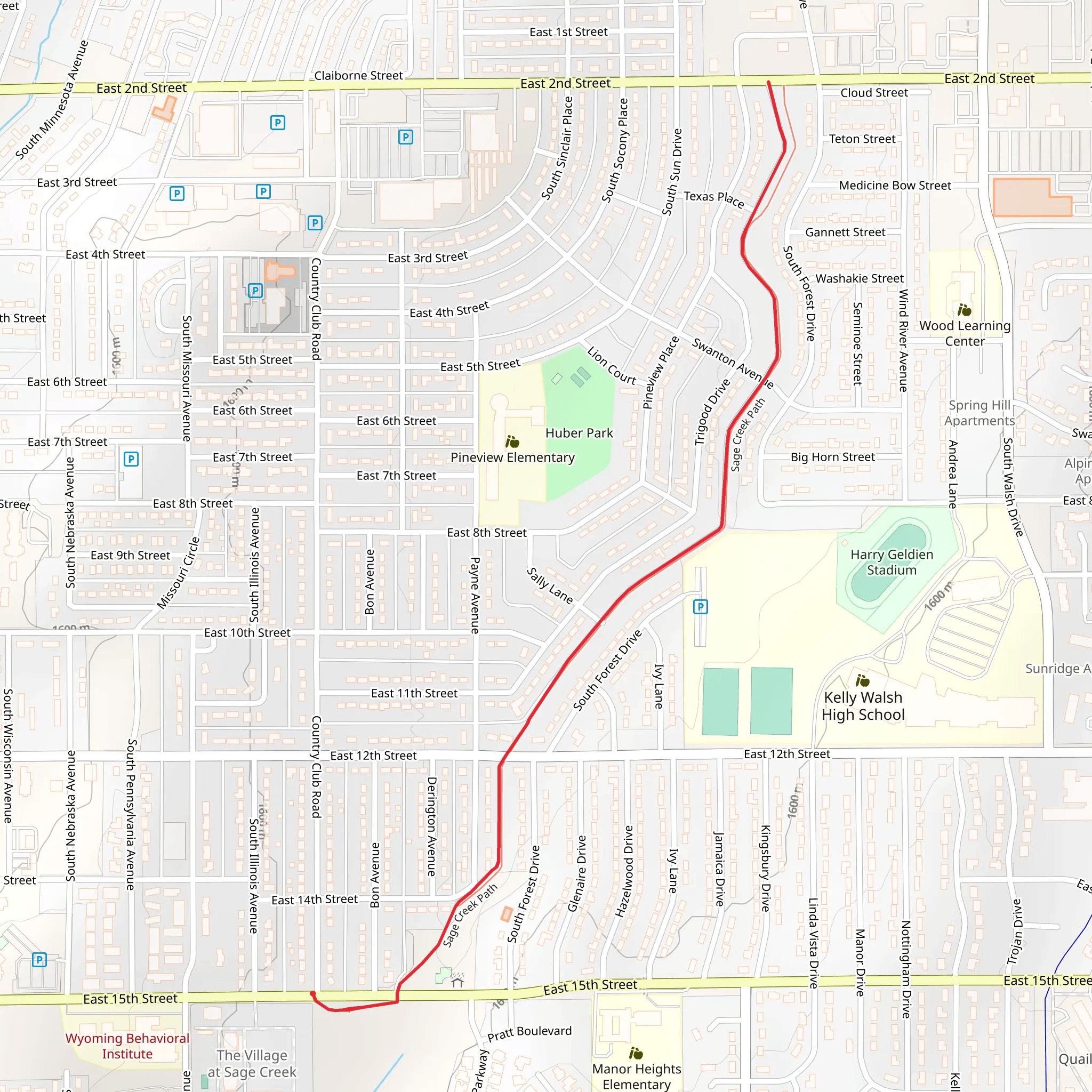 Sage Creek Path mobile static map