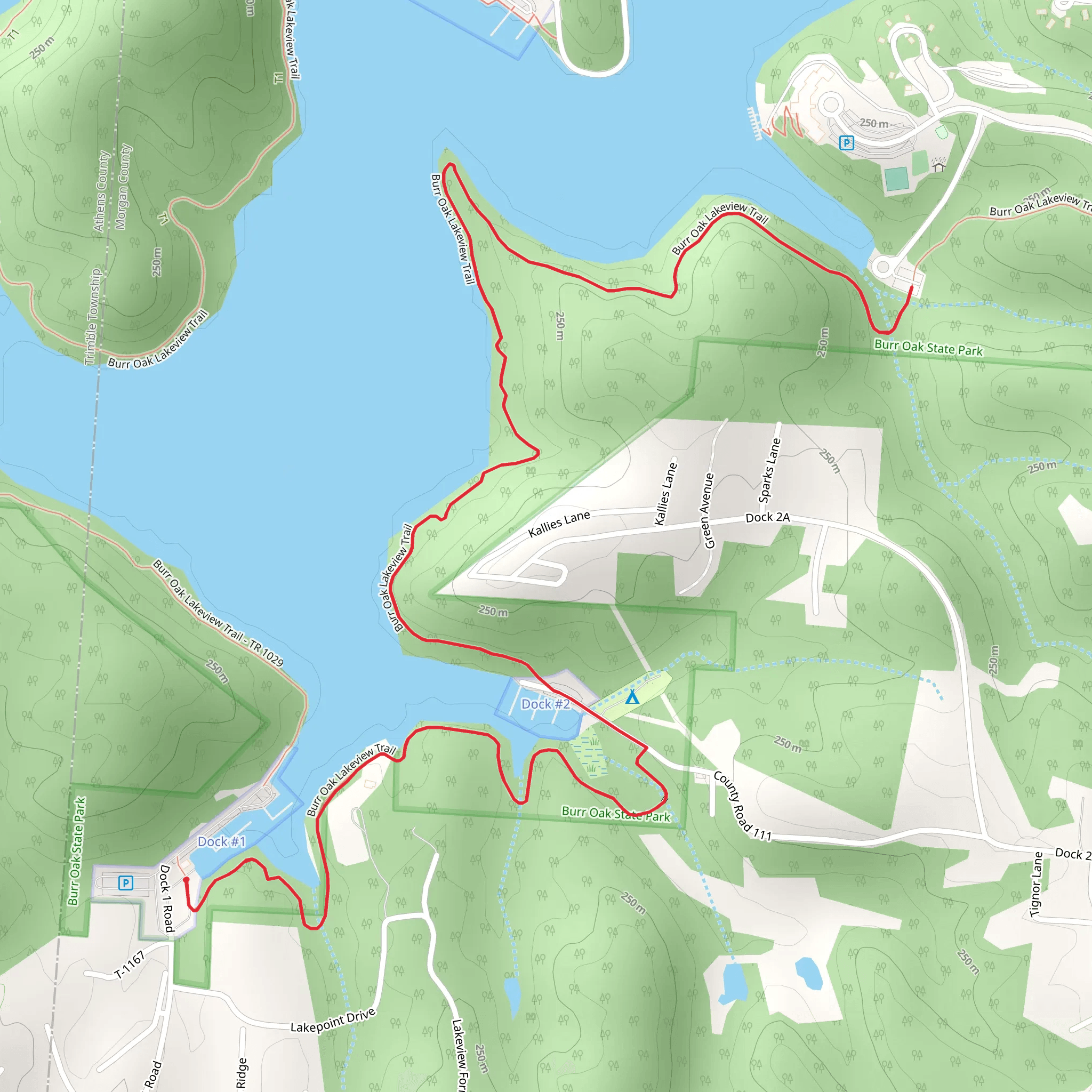 Burr Oak Backpack Trail - Short mobile static map
