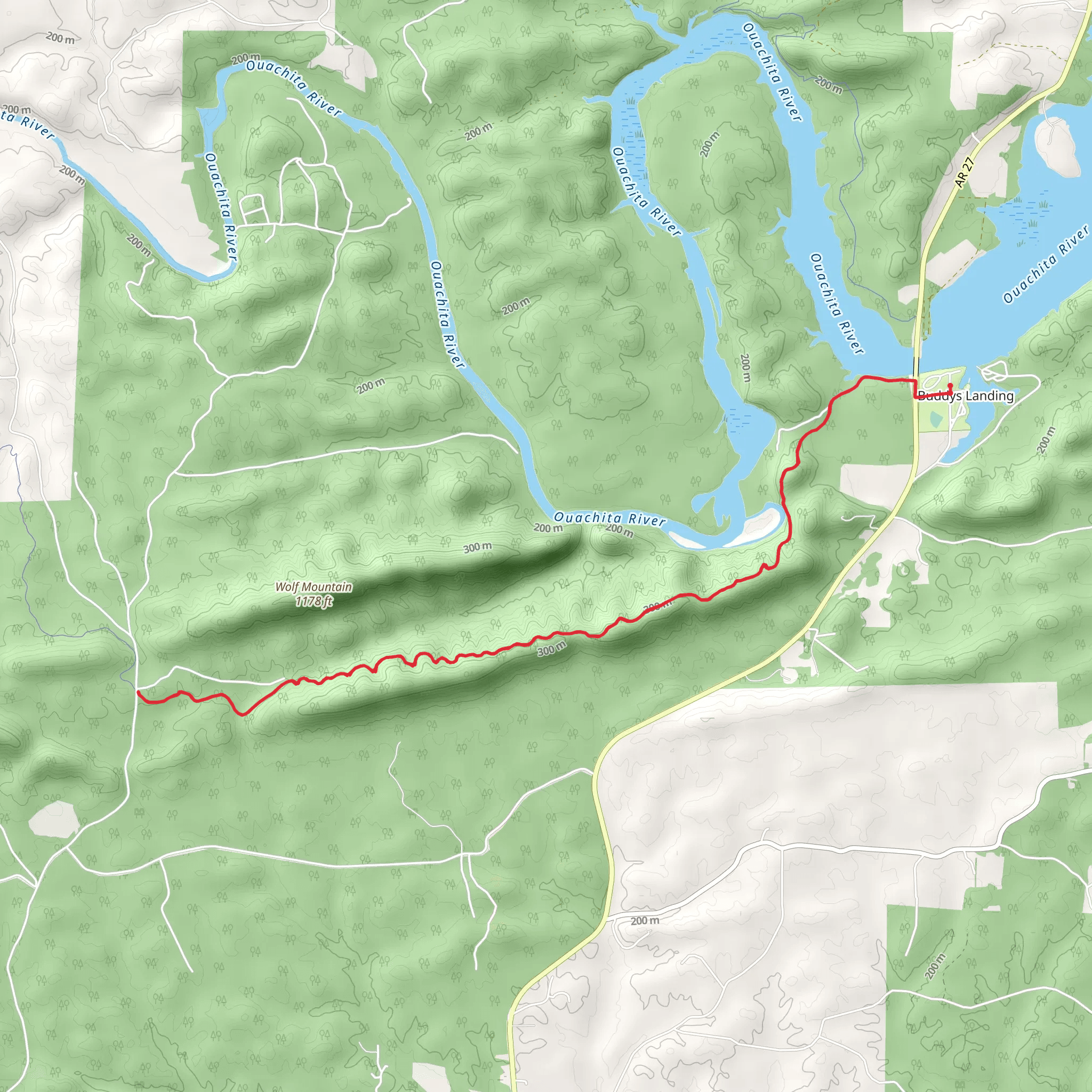 Womble Trail Out and Back mobile static map