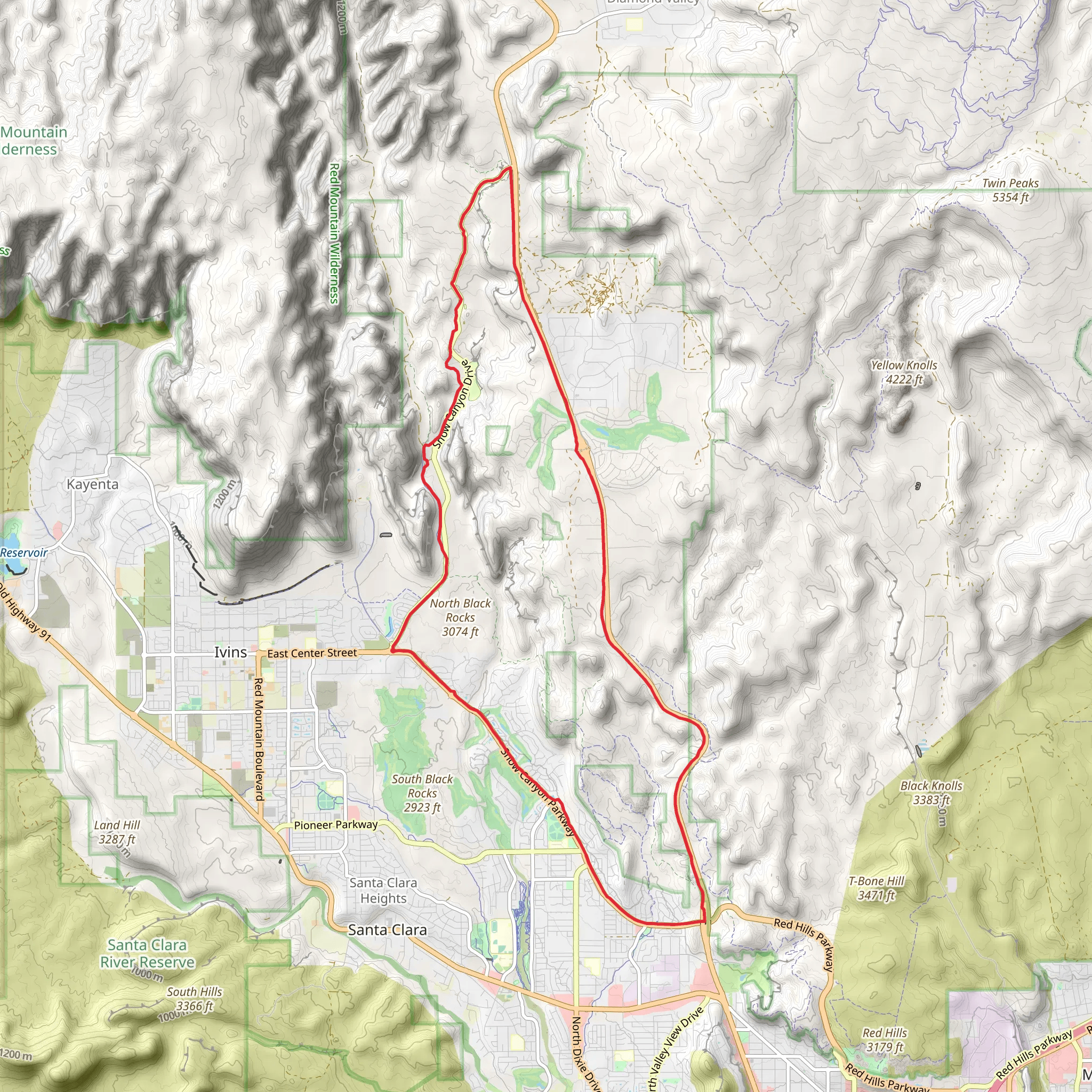 Whiptail Loop Trail mobile static map