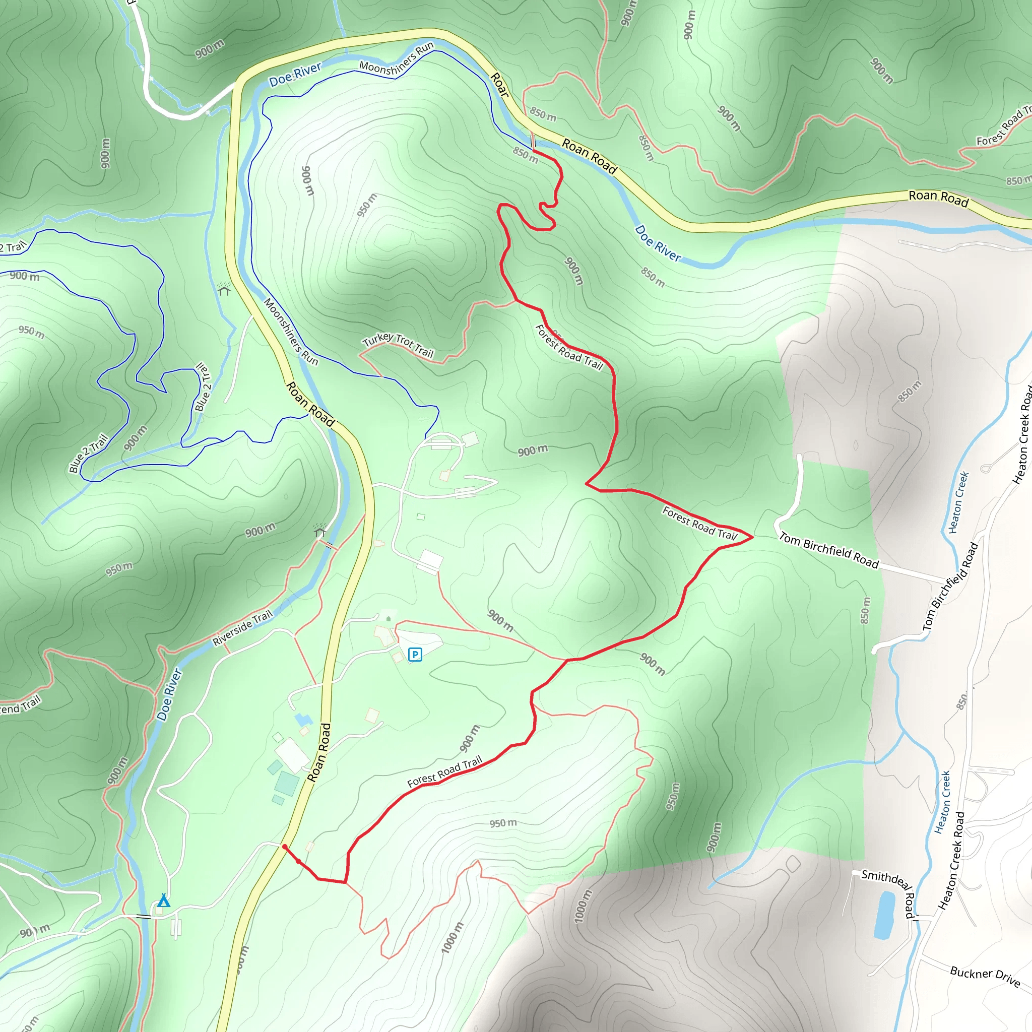 Forest Road Trail - Roan Road mobile static map