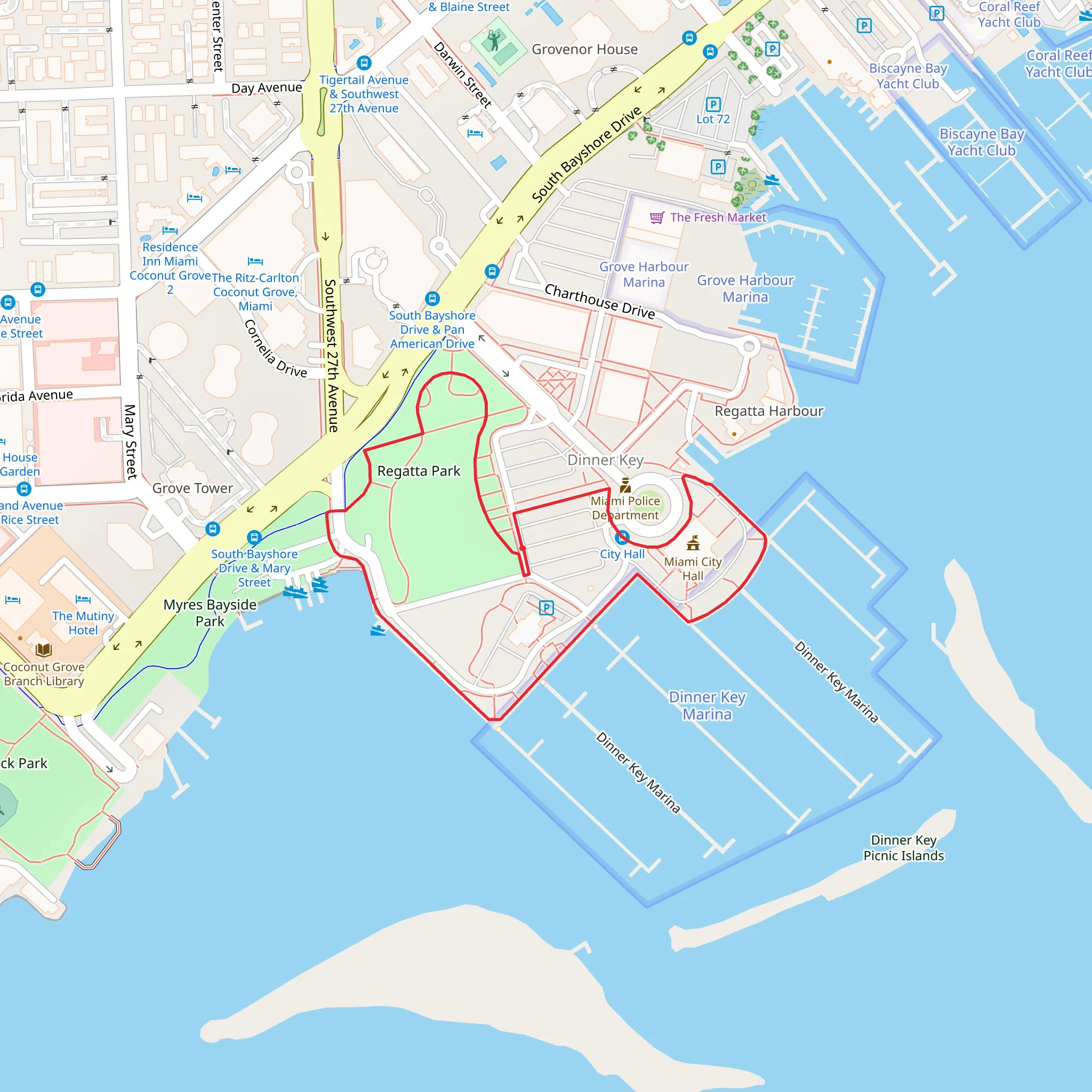 Regatta Park Loop mobile static map