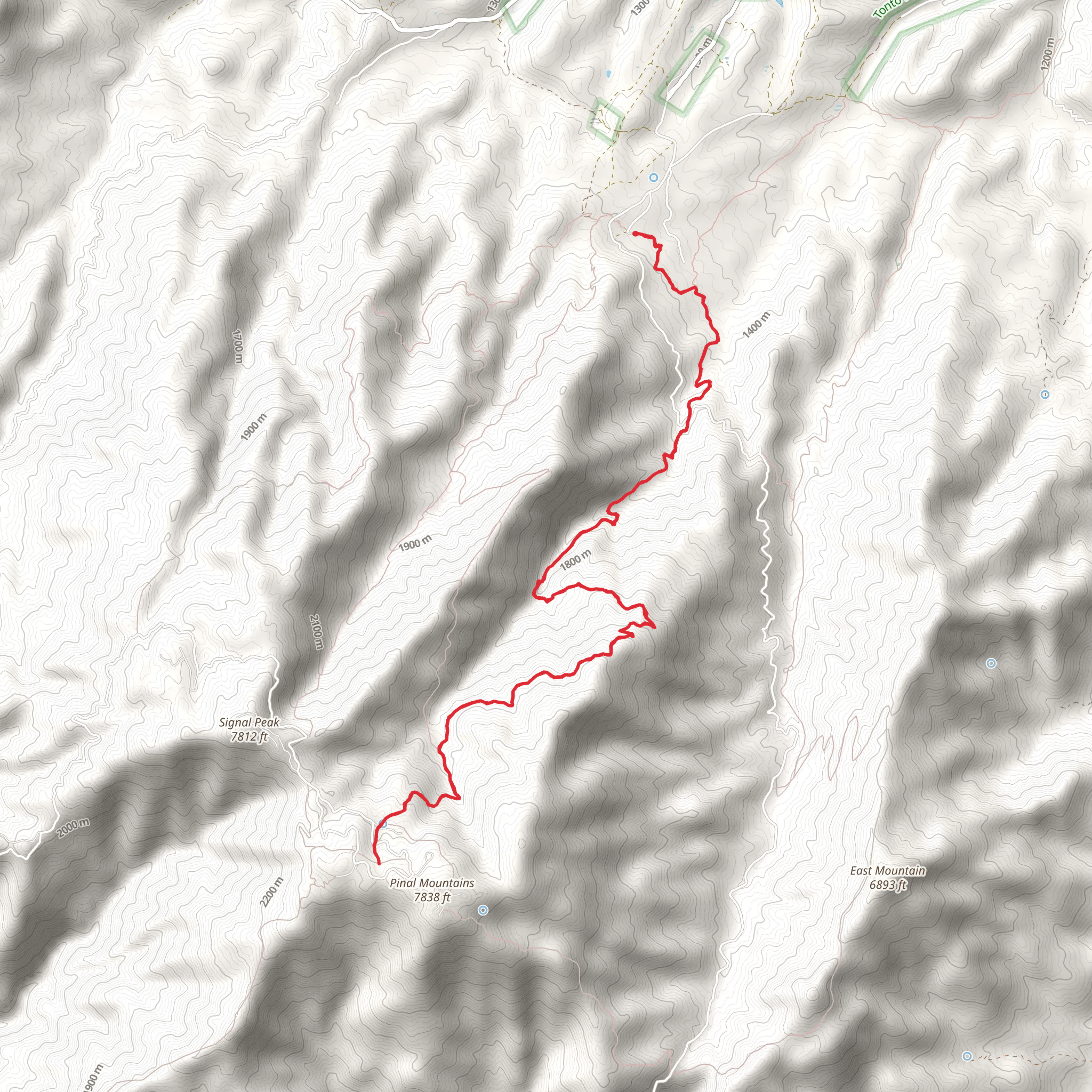 Sixshooter Canyon Trail mobile static map