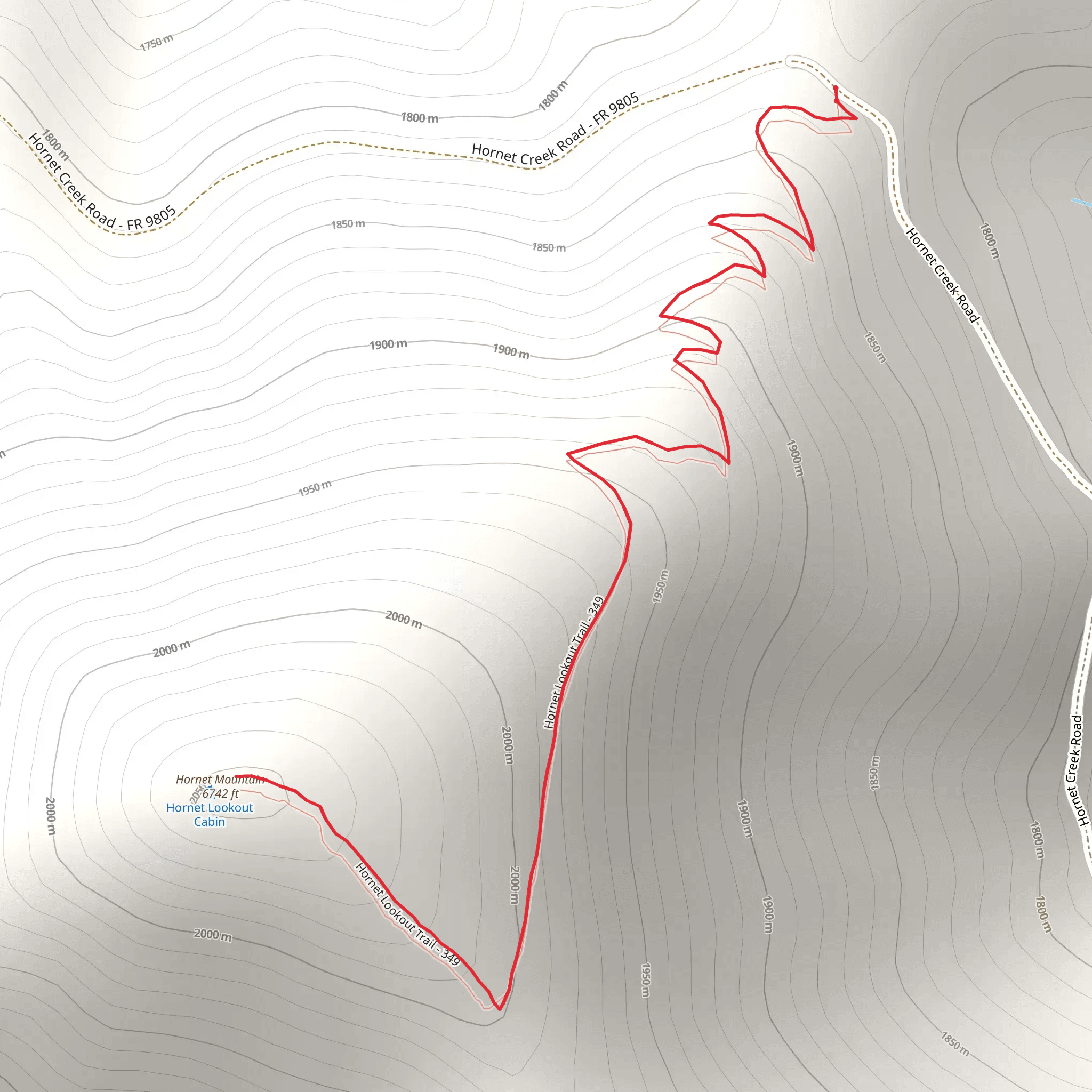 Hornet Lookout Trail mobile static map