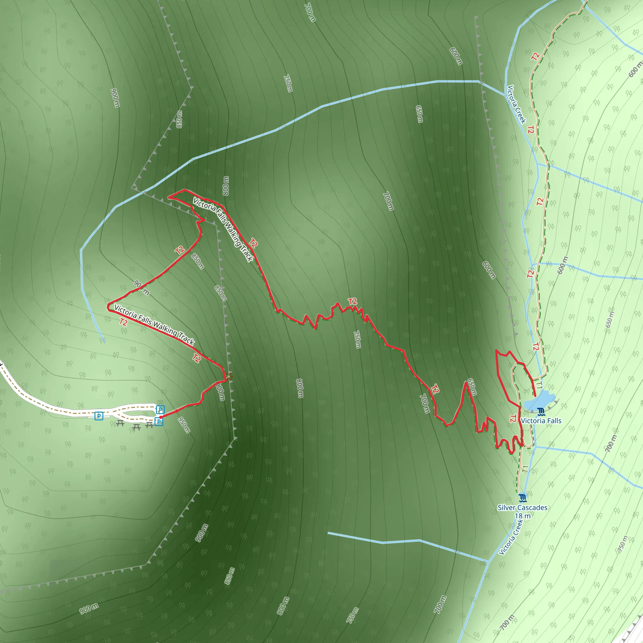 Victoria Falls Track mobile static map