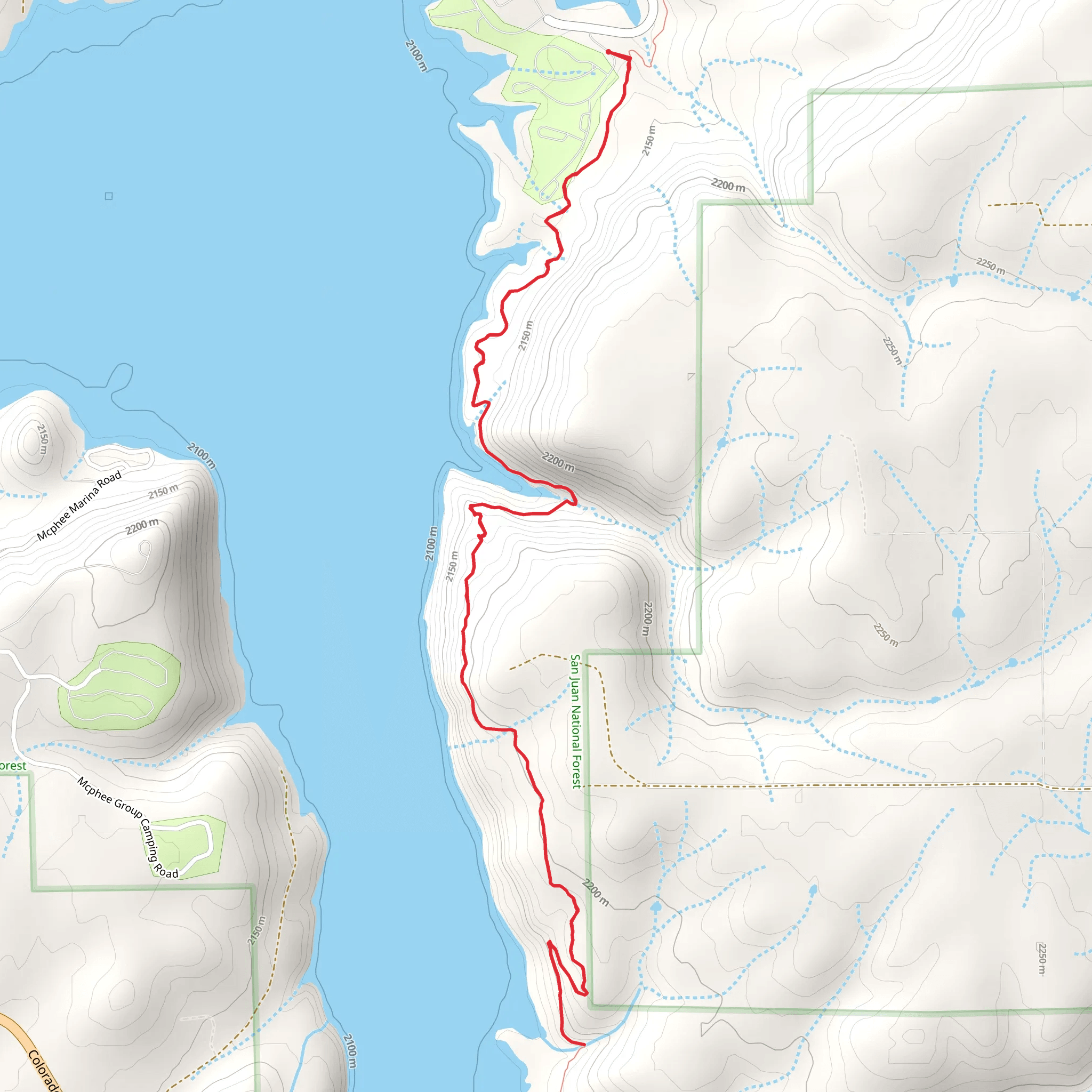 McPhee Overlook Trail - Short mobile static map