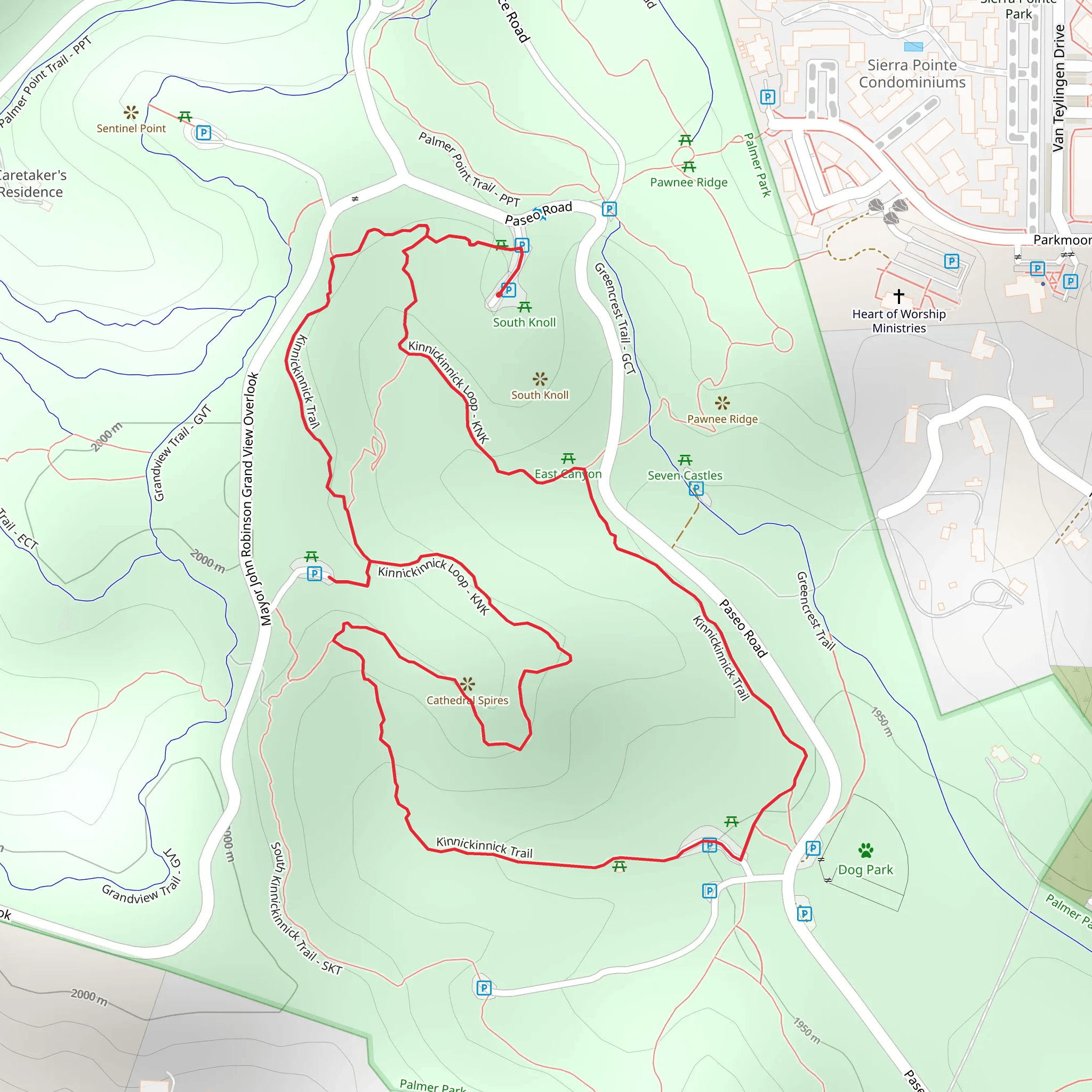 Kinnickinnick Loop Trail mobile static map