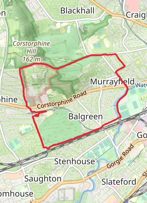 City of Edinburgh Running mobile static map