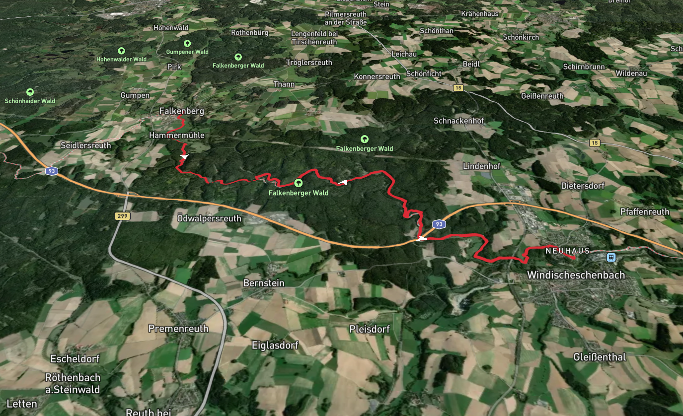 Falkenberg to Windischeschenbach Walk via Burgenweg