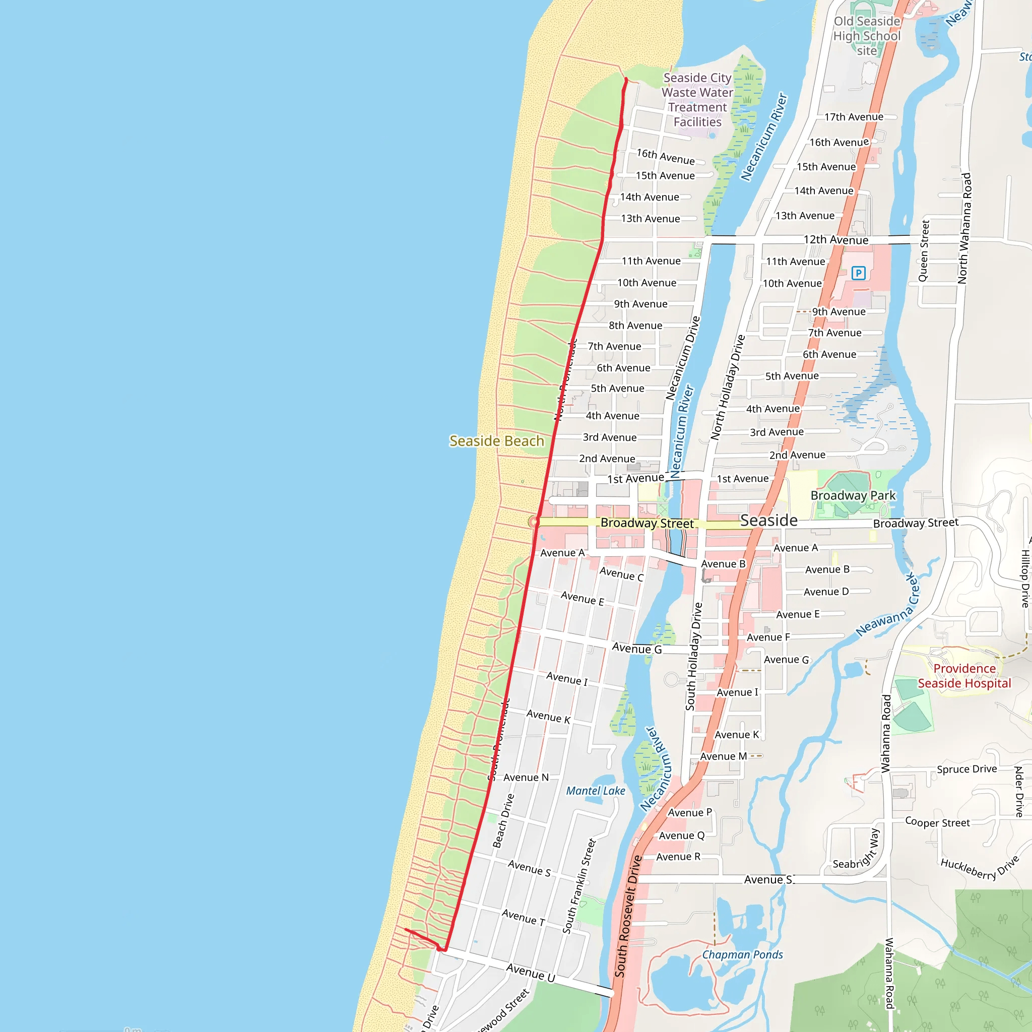 South Promenade and North Promenade Trail mobile static map