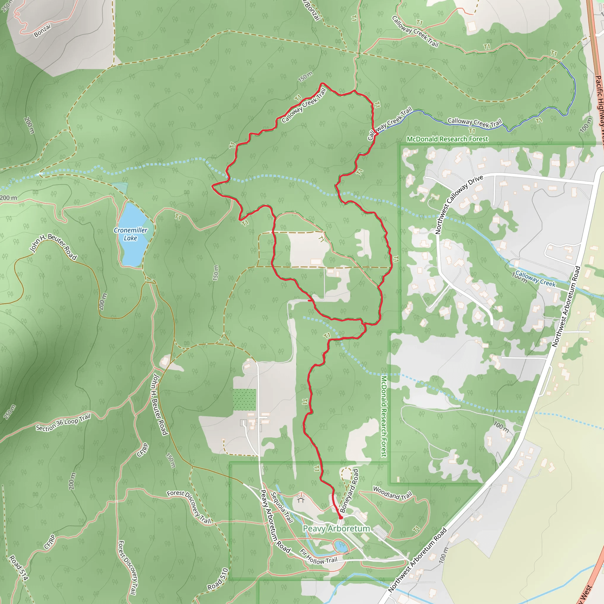 Calloway Creek Trail and Intensive Management Loop Trail mobile static map