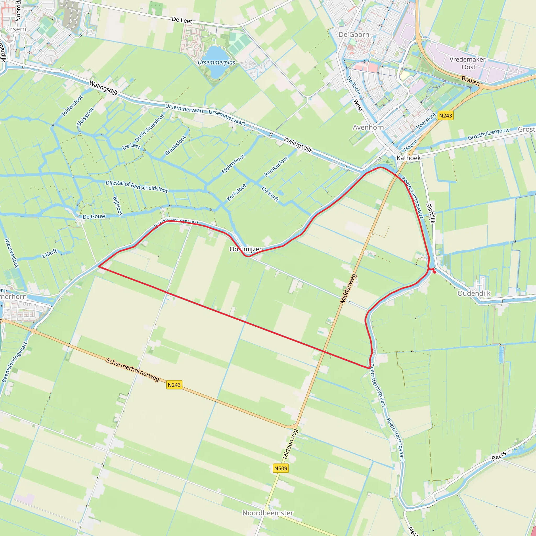 Beemster Loop via Vrouwen Weg mobile static map