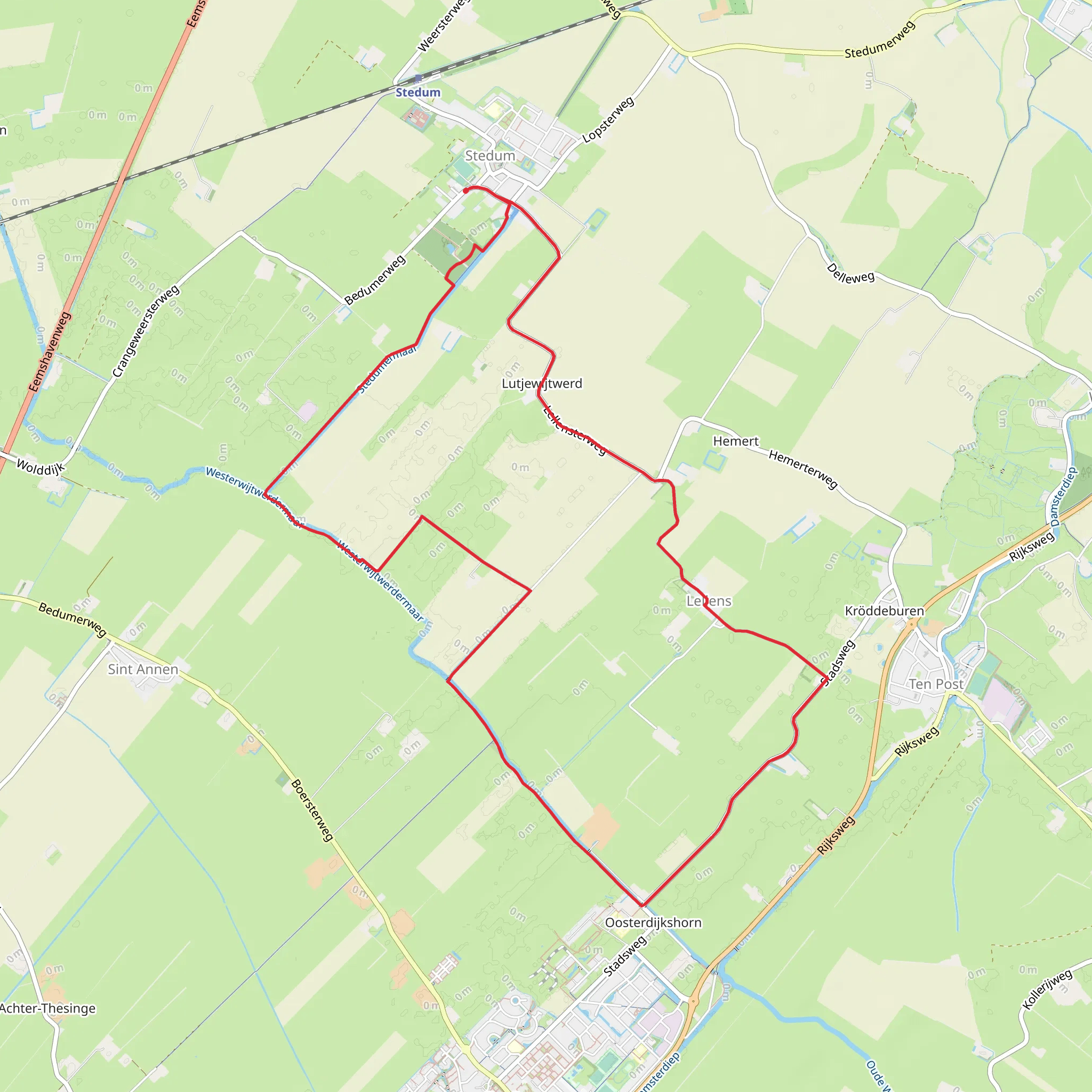 Stedumermaar and Westerwijtwerdermaar via Peertilpad mobile static map