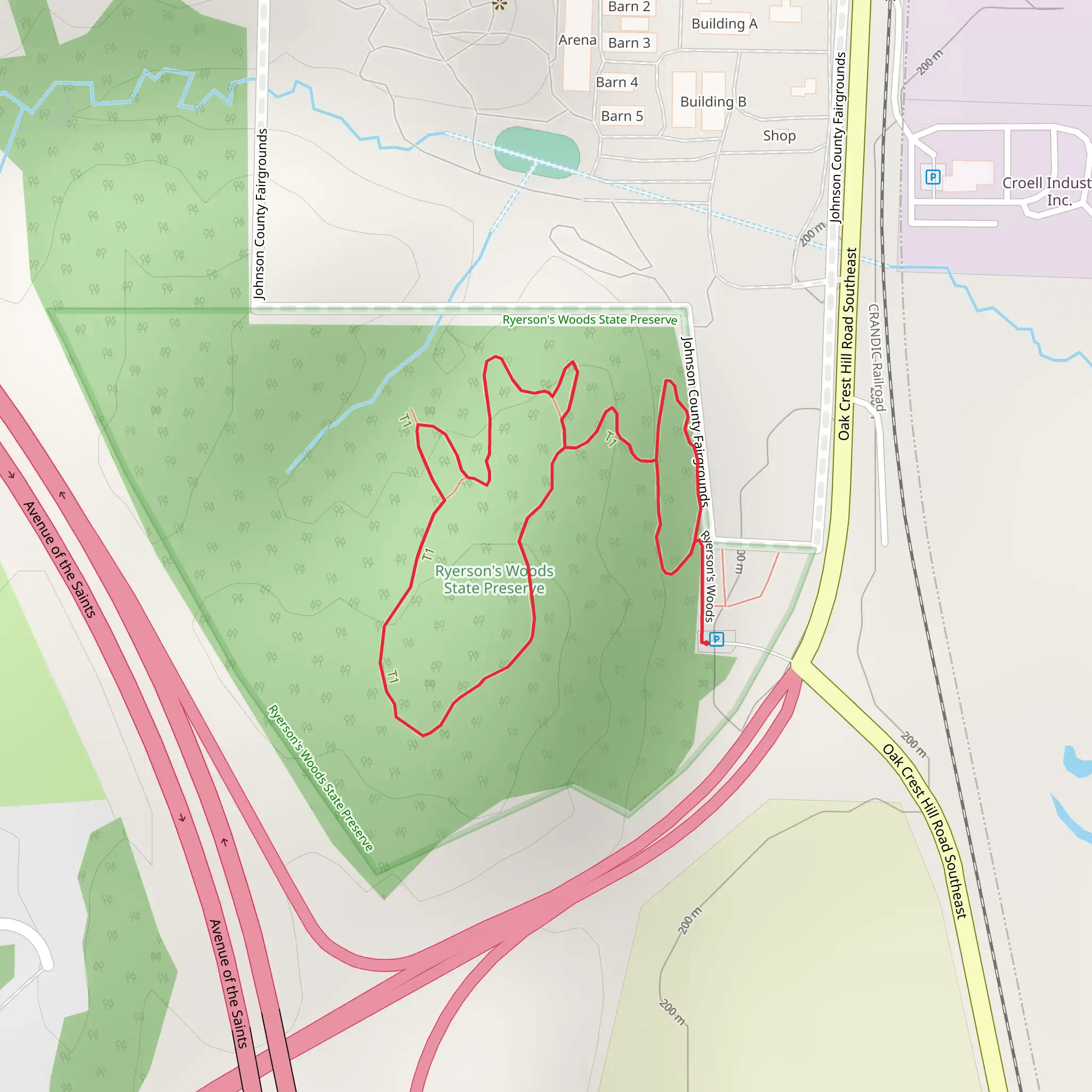 Ryerson's Woods Loop mobile static map