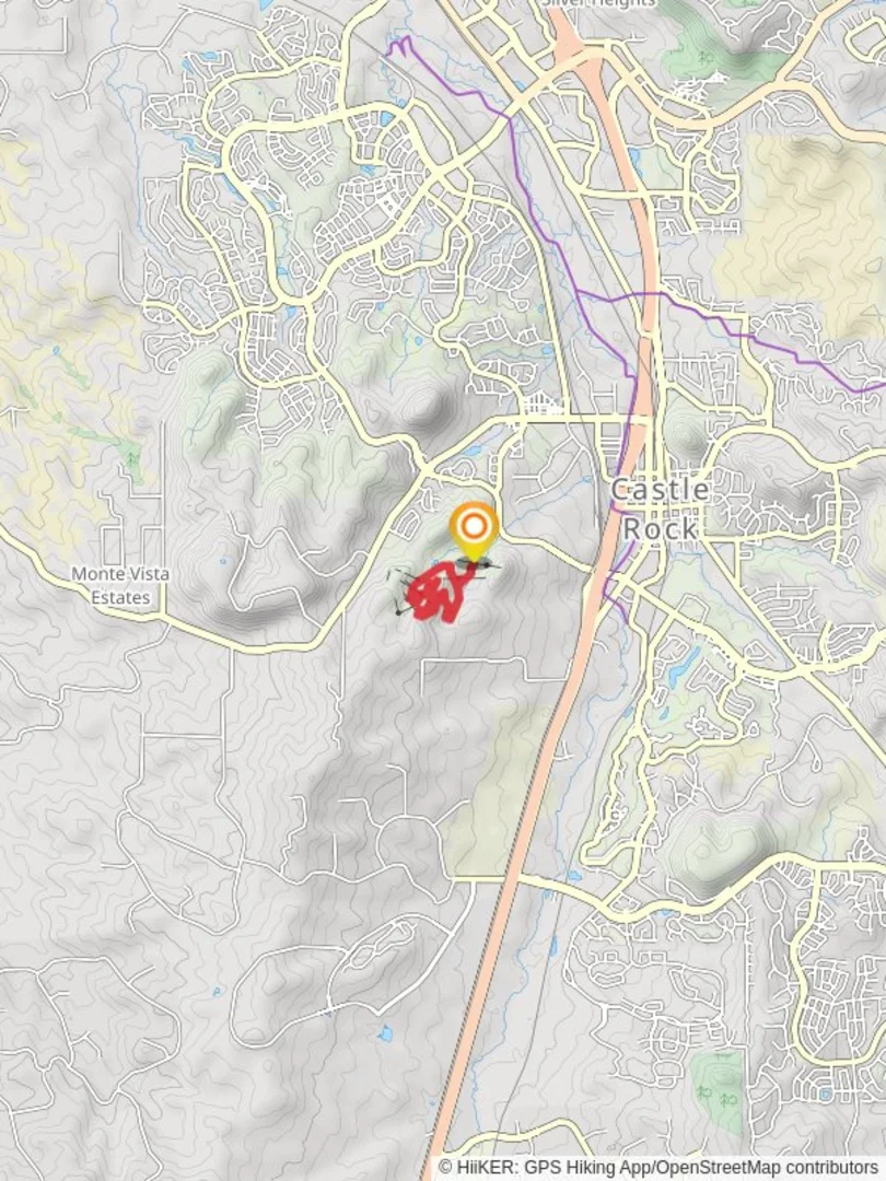An image depicting the trail Red Loop and Access Trail and its surrounding area.