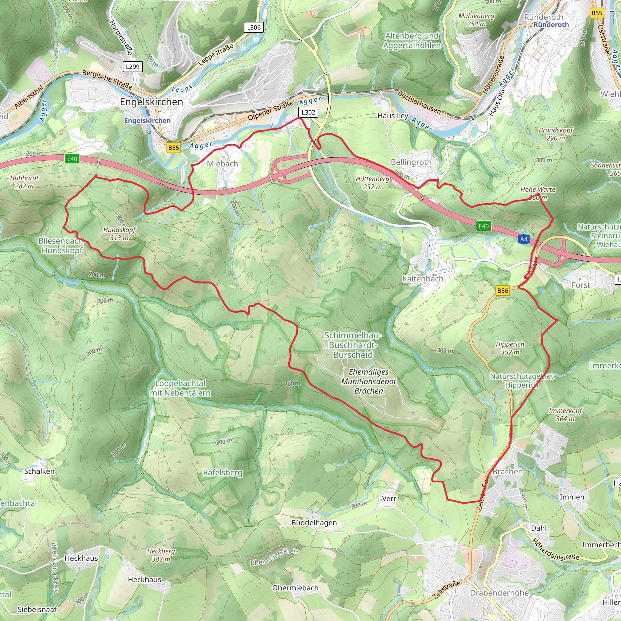 Hohe Warte, Hundskopf and Buschardt Loop mobile static map