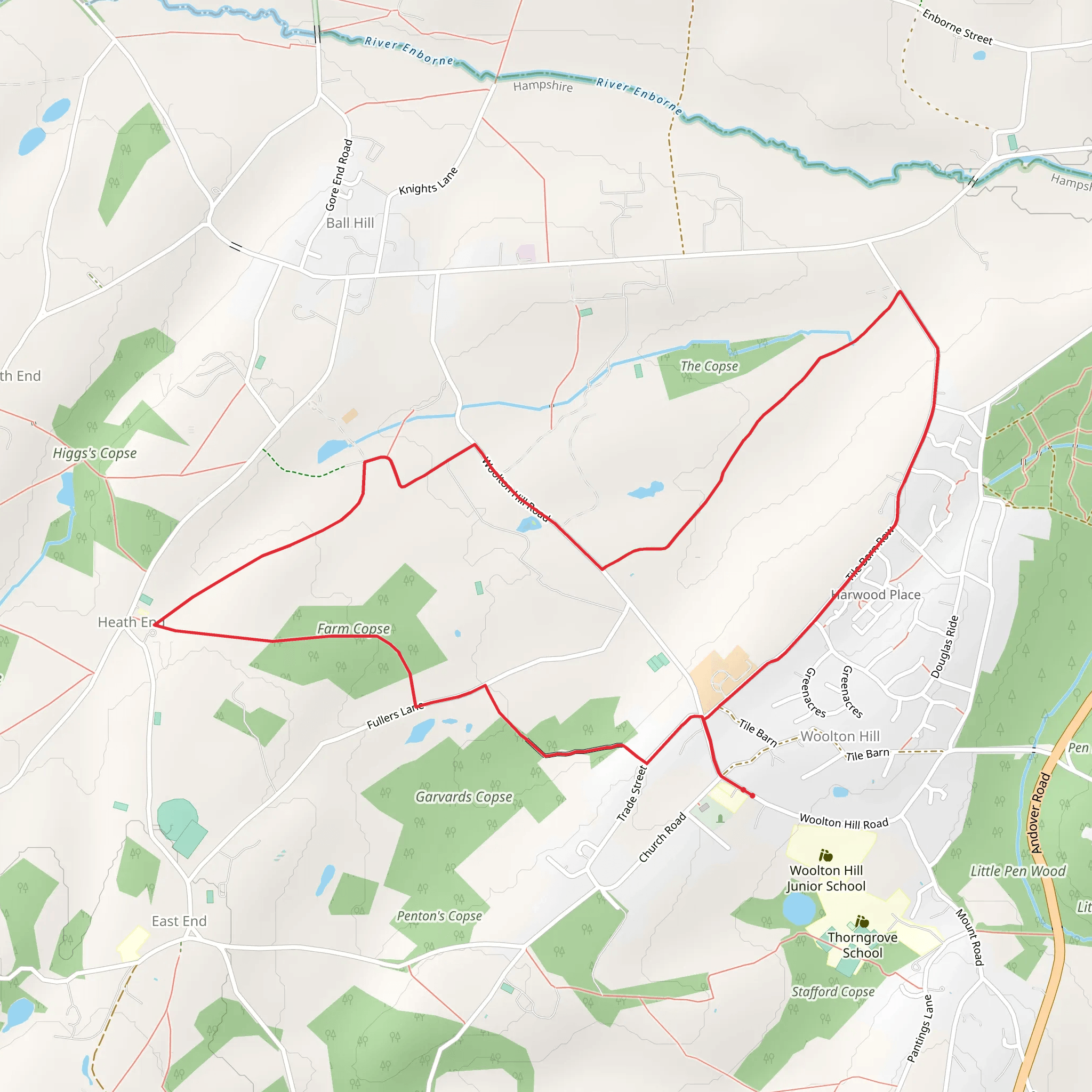 Woolton Hill Loop mobile static map