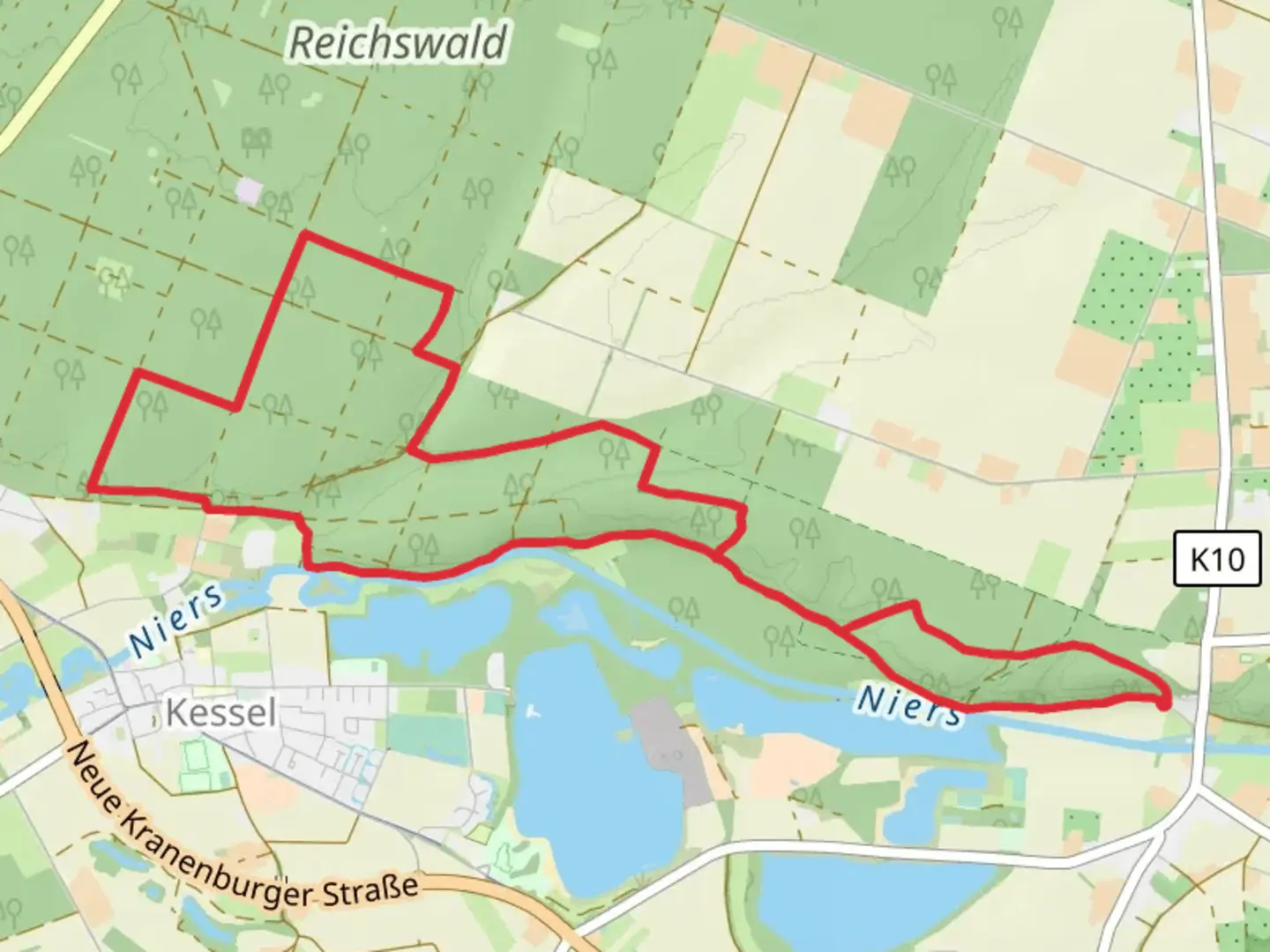 An image depicting the trail Burgus Asperden Loop and its surrounding area.