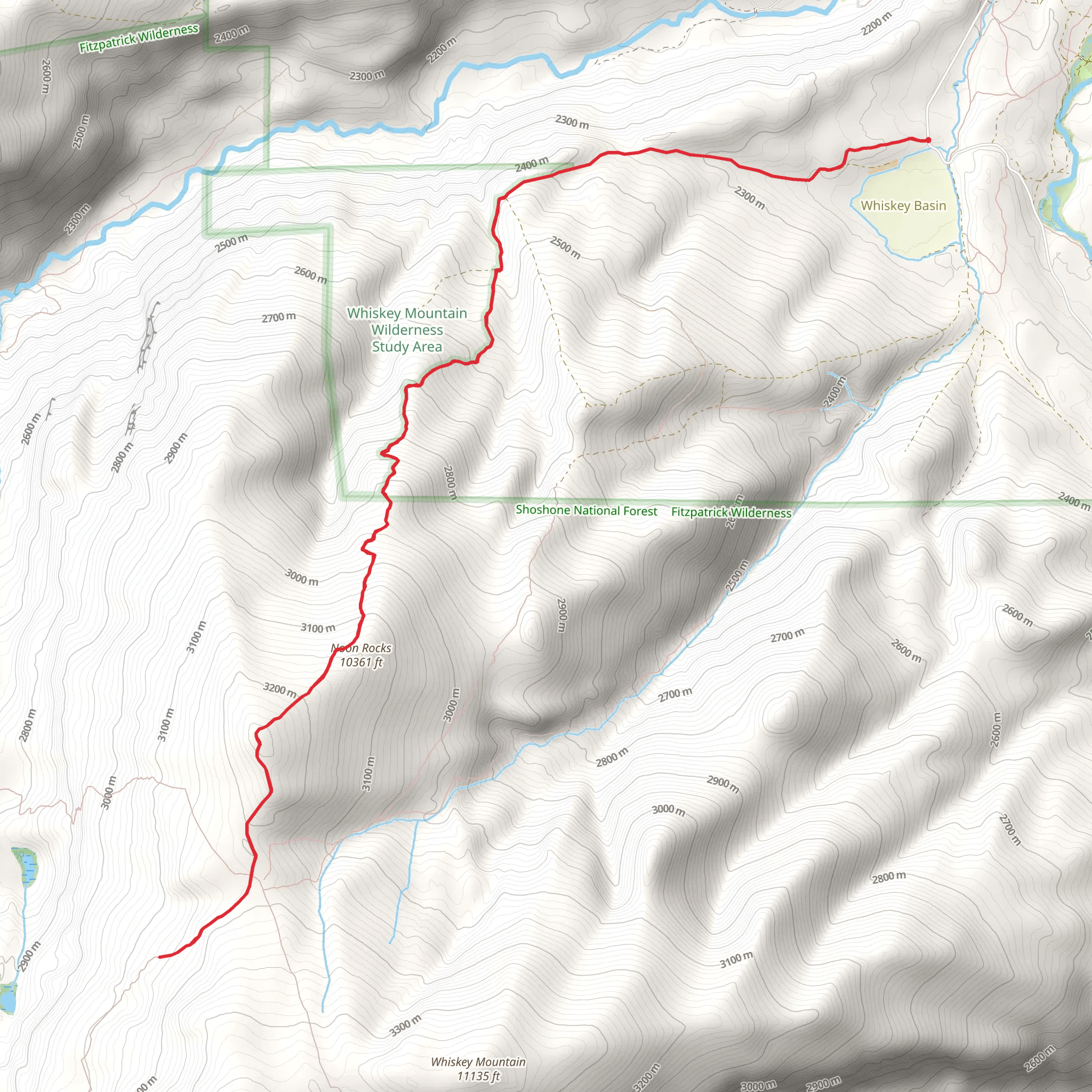 Noon Rocks via Ross Lake Trail mobile static map