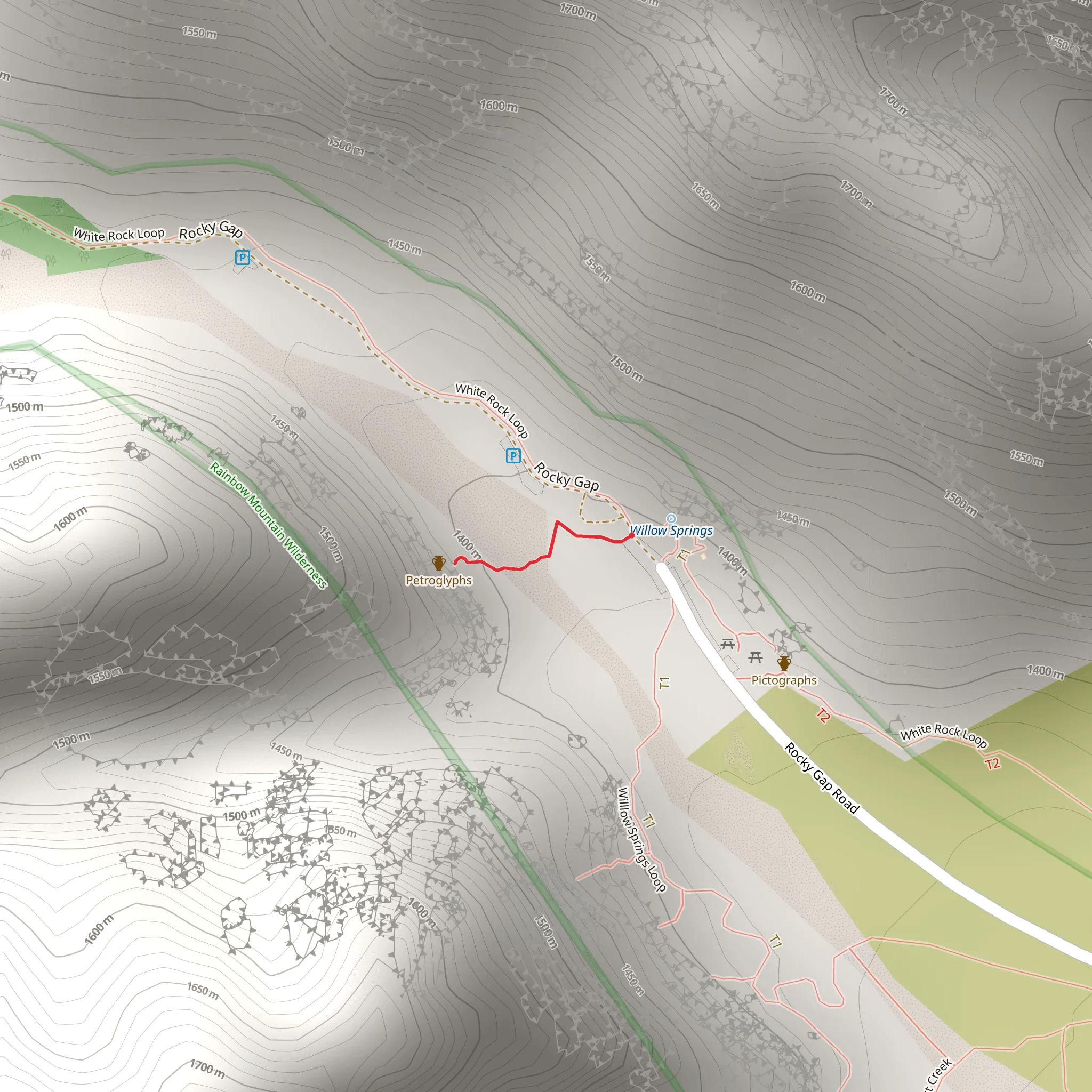 Petroglyph Wall Trail mobile static map