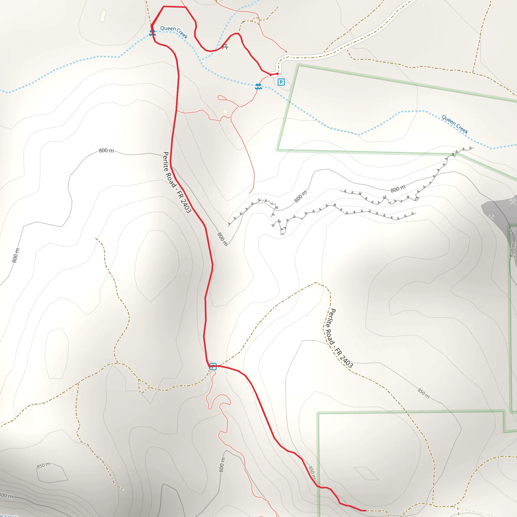 Queen Creek and Legends of Superiors Trail mobile static map