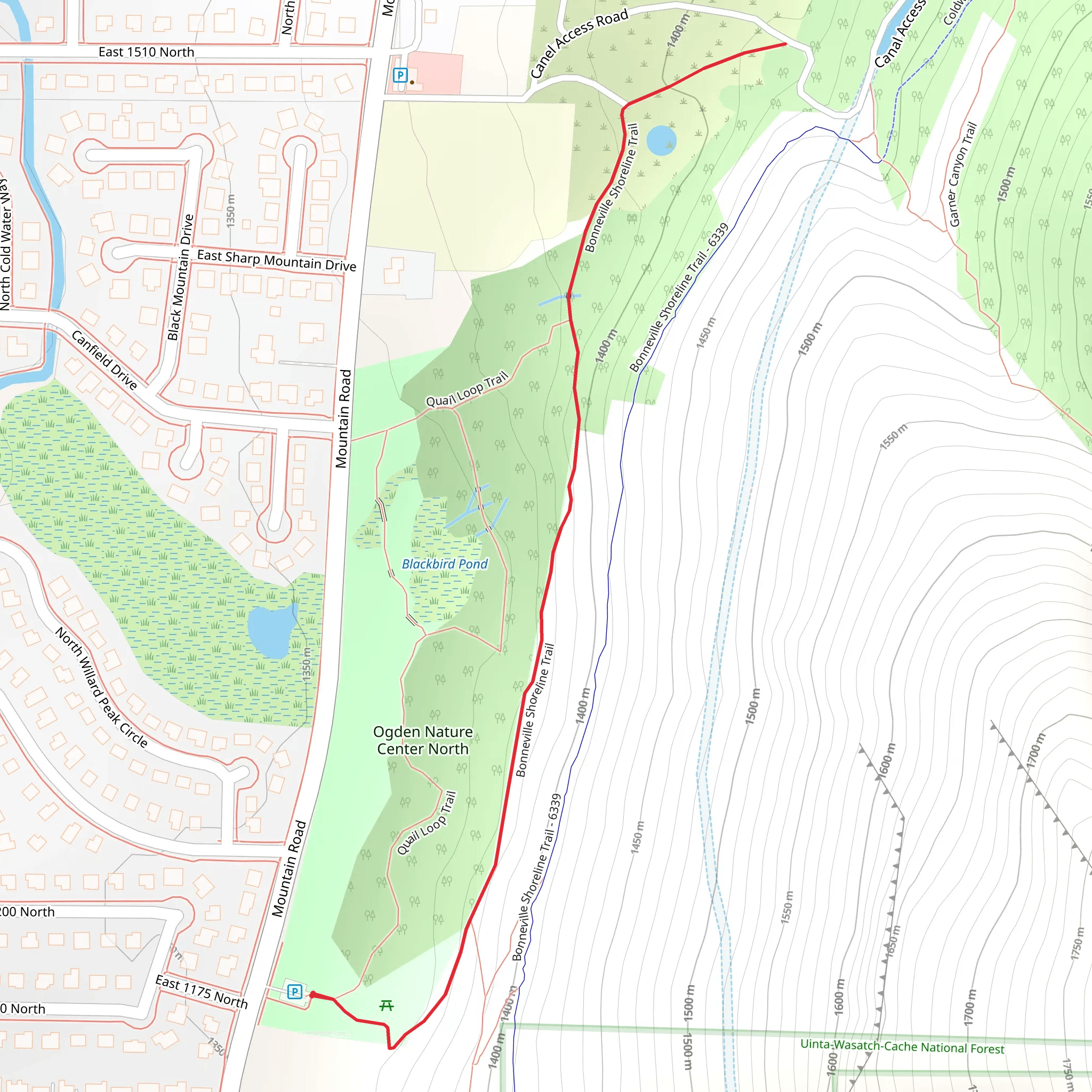 Bonneville Shoreline Connector Trail mobile static map