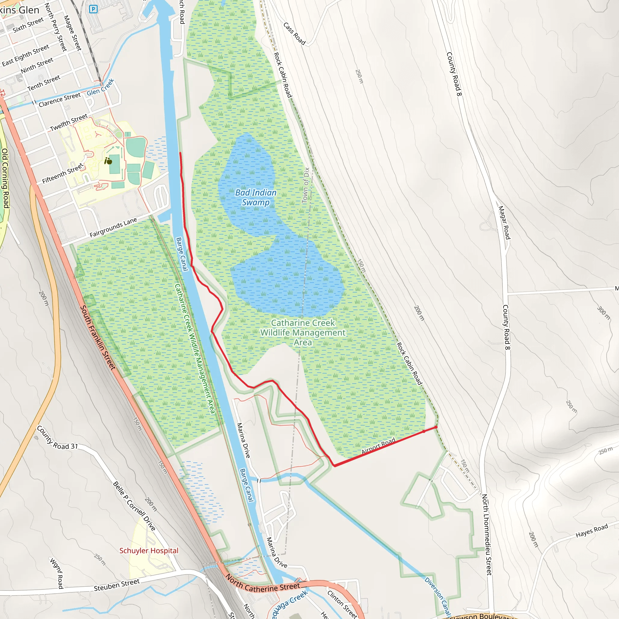 Walk along Barge Canal mobile static map