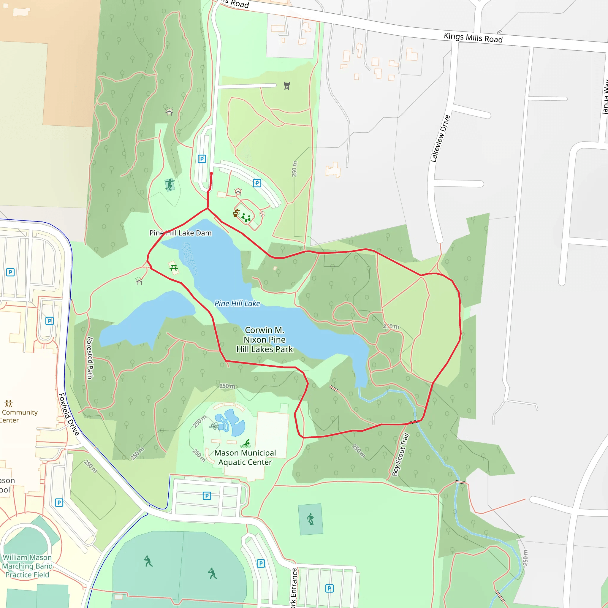 Pine Hill Lake Loop mobile static map