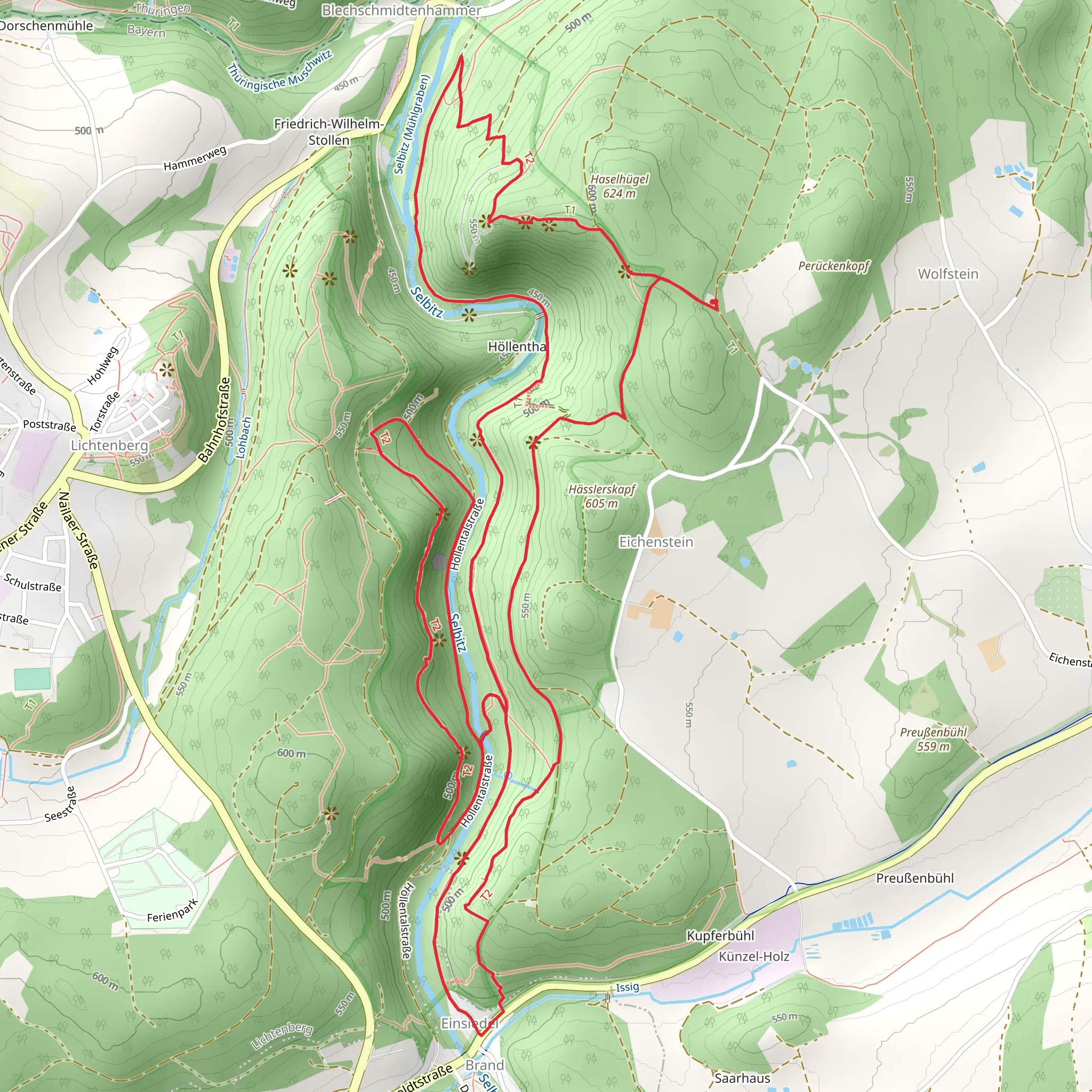 Kanzel Weg, Roehrensteig and Felsenpfad Loop mobile static map