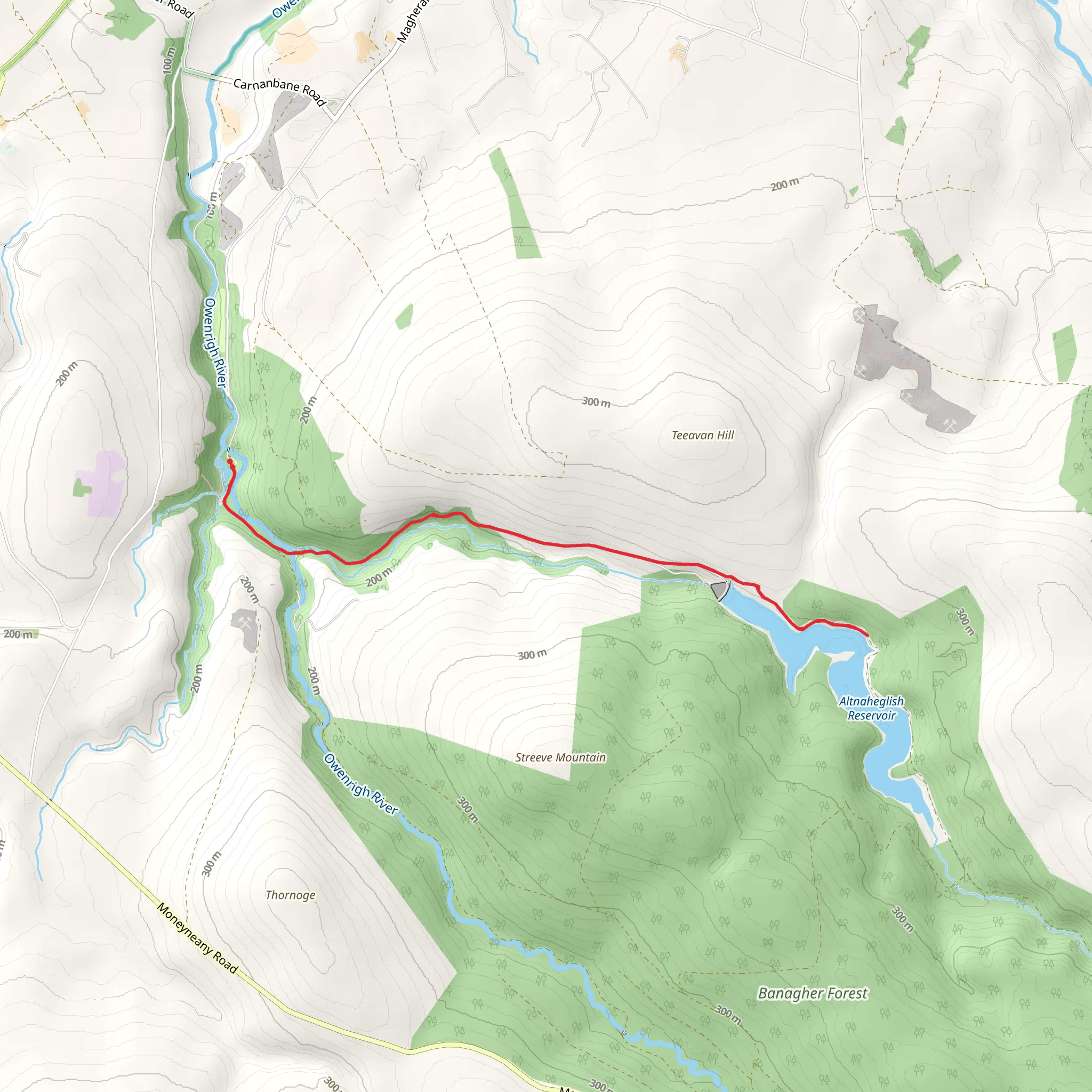 Banagher Glen Walk mobile static map