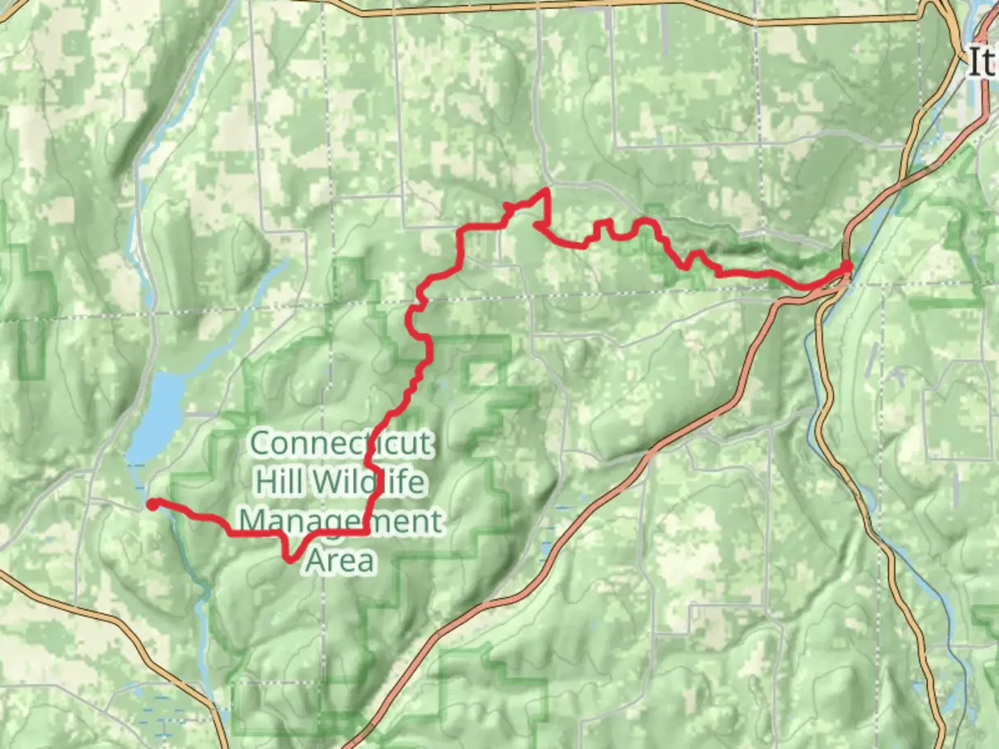 An image depicting the trail Odessa to south Hill Trail via Finger Lakes Trail and its surrounding area.
