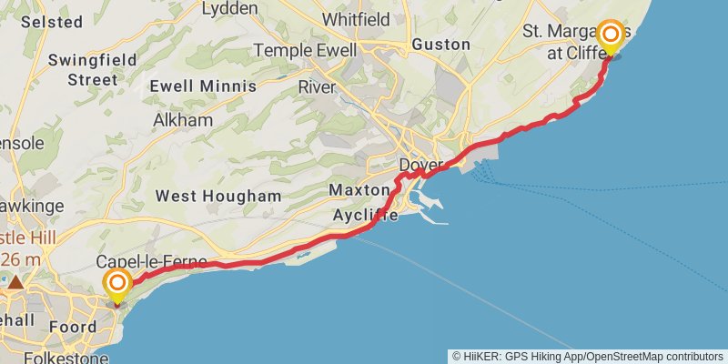 Camber to Dartford Station Walk via England Coast Path stage 3 Map
