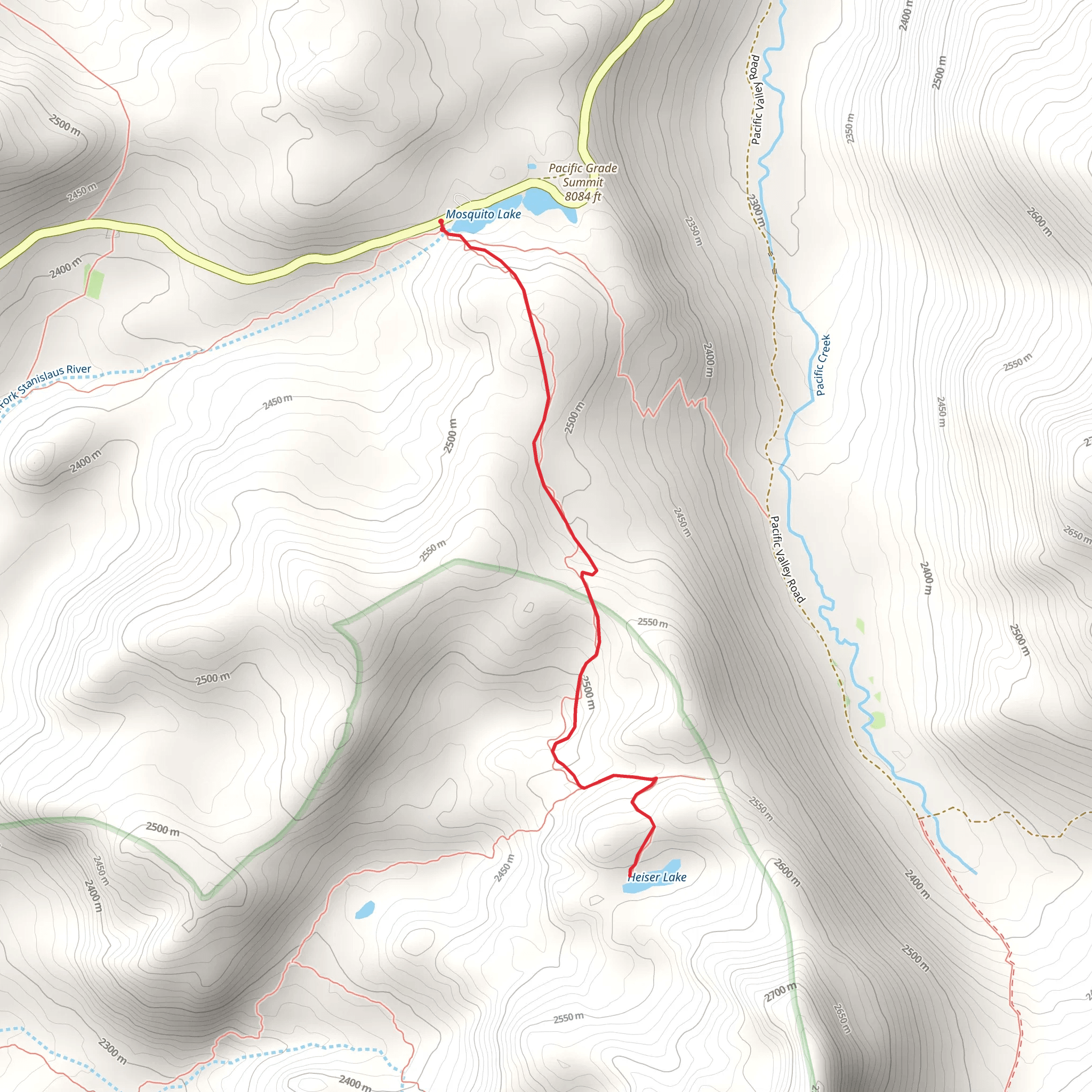Heiser Lake via Pack Trail mobile static map