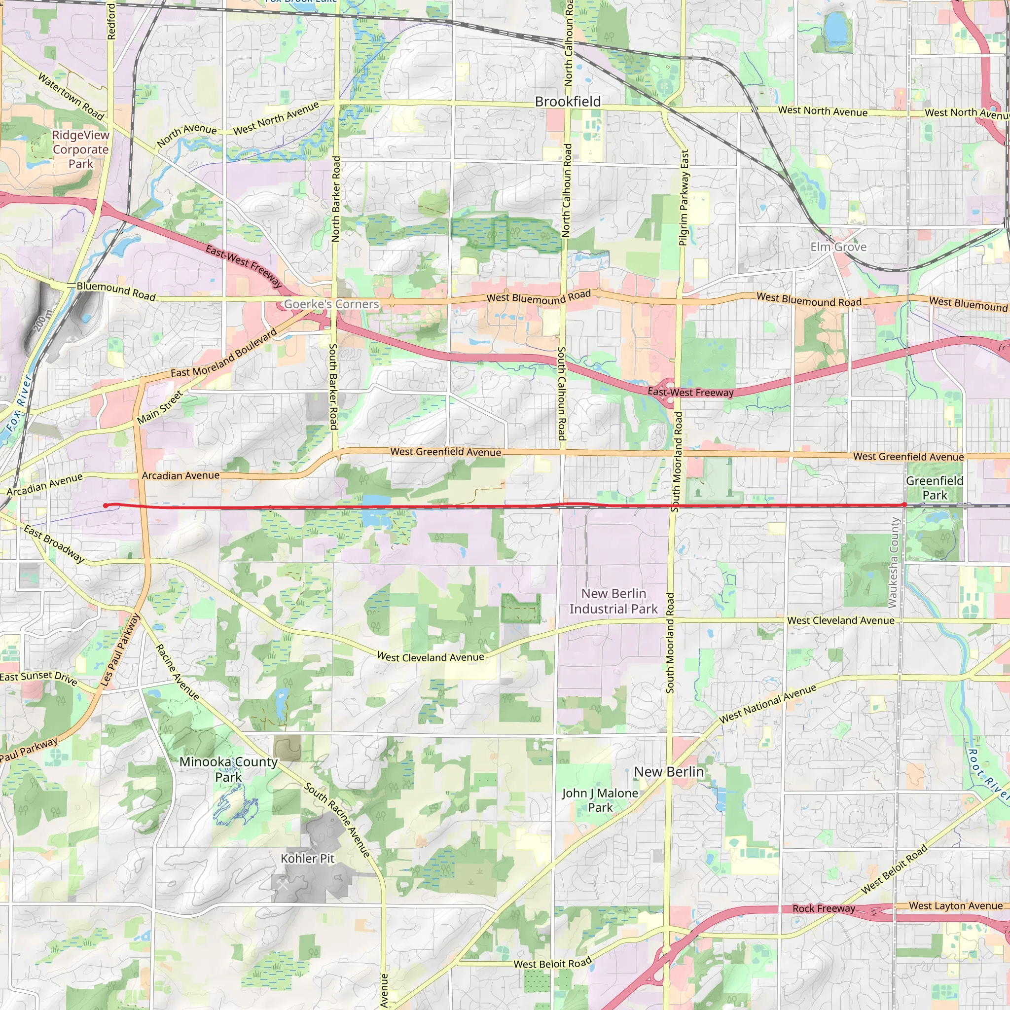 New Berlin Trail mobile static map