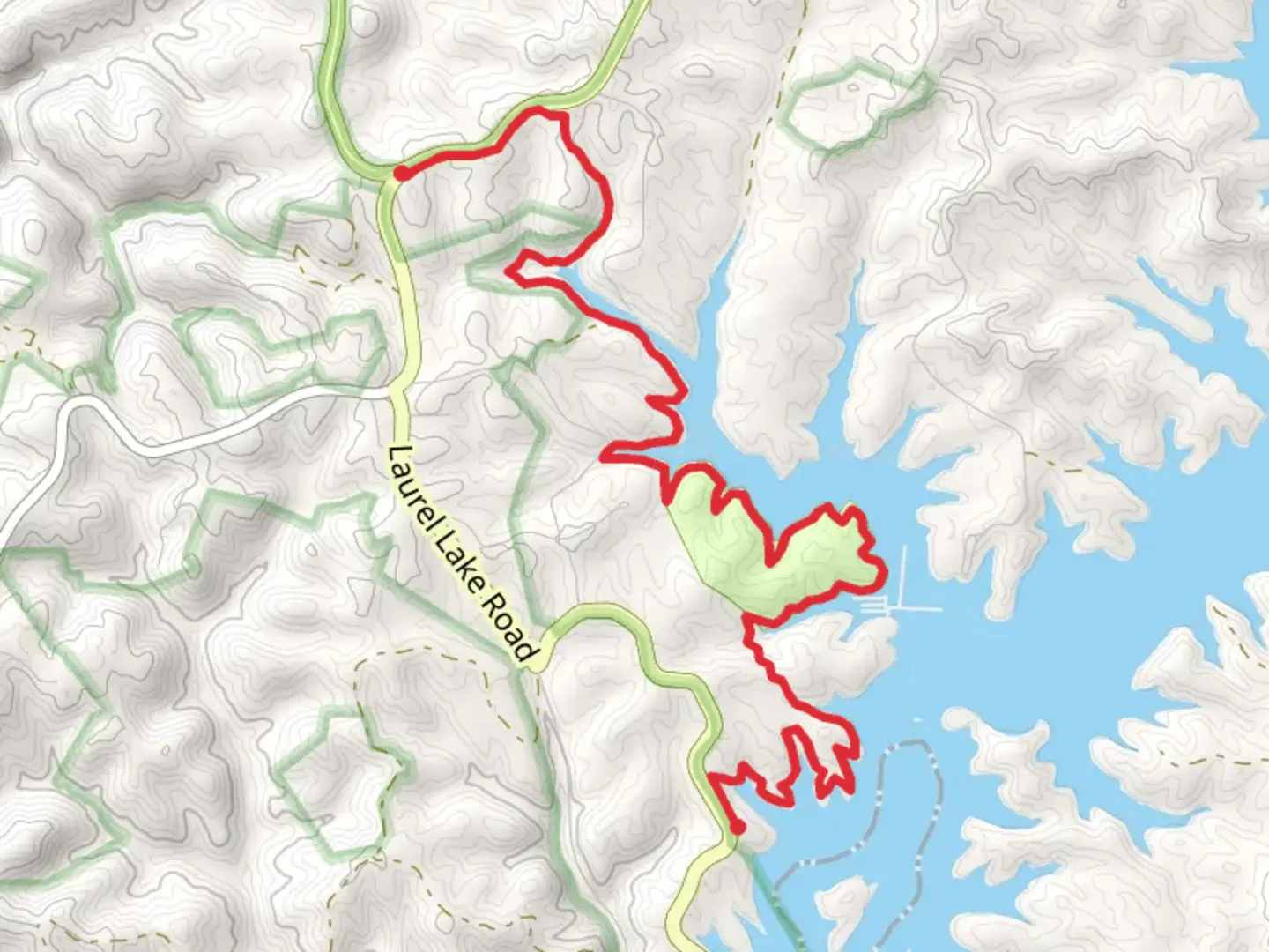 An image depicting the trail Sheltowee Trace Trail - Holly Bay and its surrounding area.
