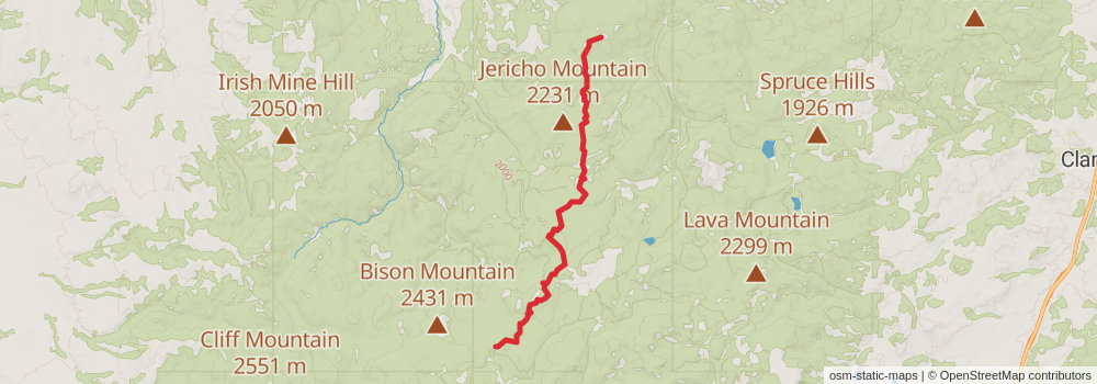 American Perimeter Trail - Rocky Mountains Primary stage 117 Map