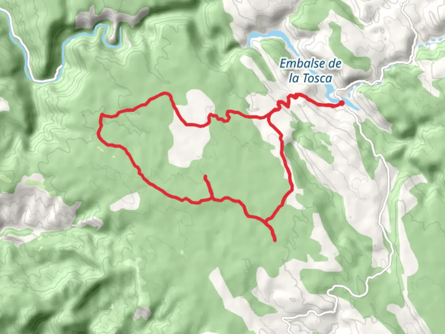 An image depicting the trail Route of the Chasms PR CU 95 and its surrounding area.